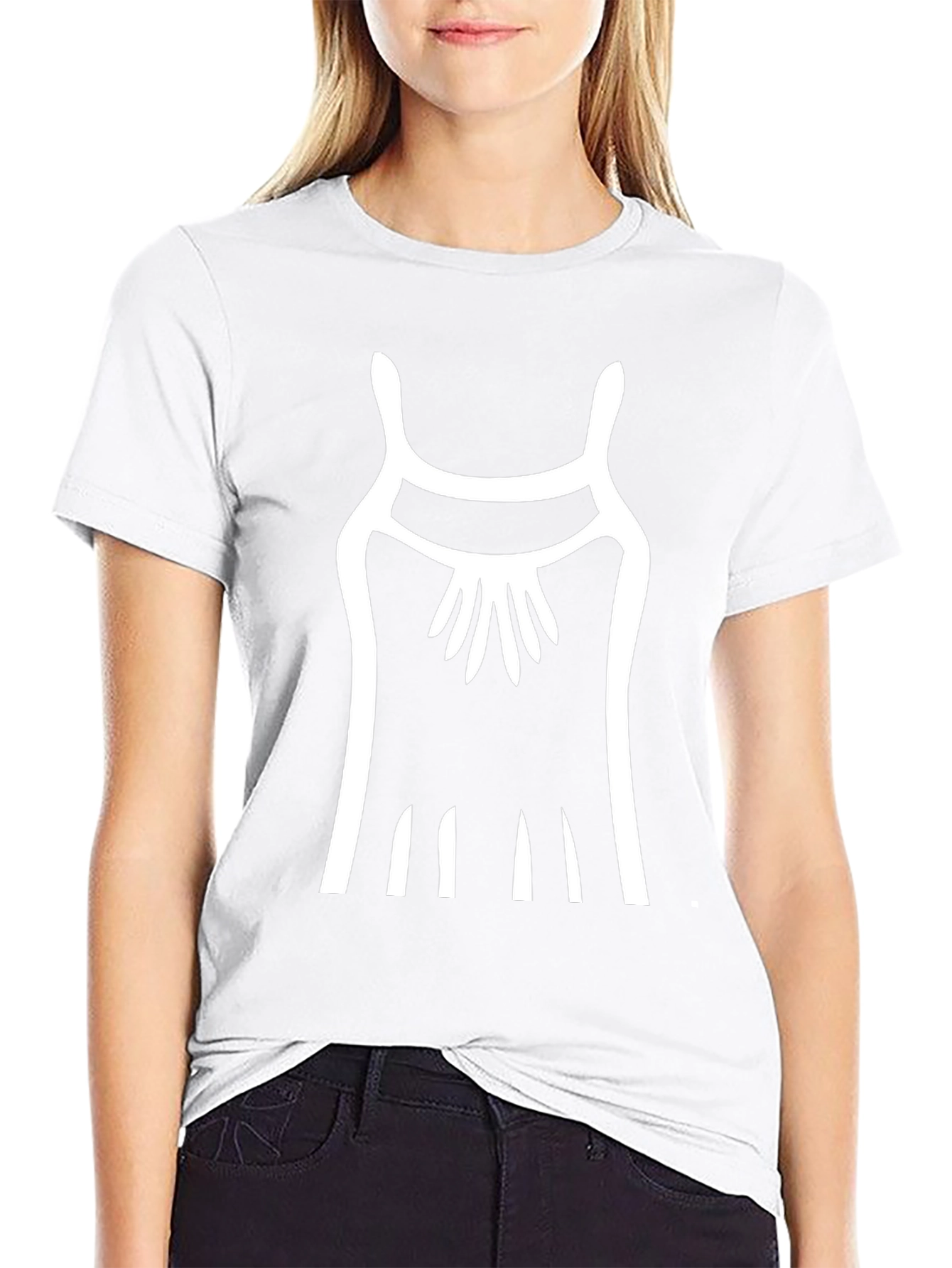 Abstract Dress Graphic Tee - Black Cotton Shirt