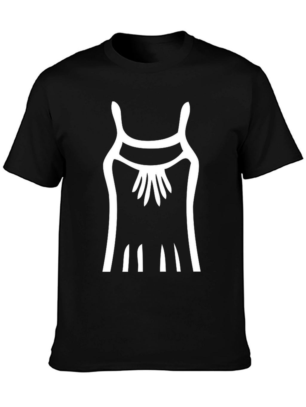 Abstract Dress Graphic Tee - Black Cotton Shirt