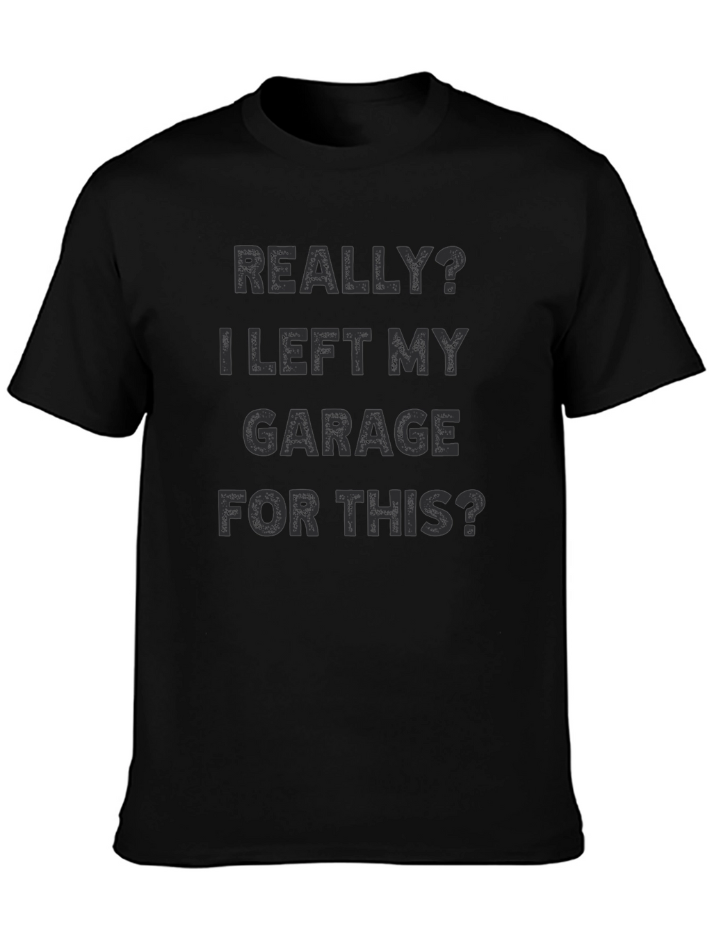 Funny Garage T-Shirt - Mens Black Graphic Tee