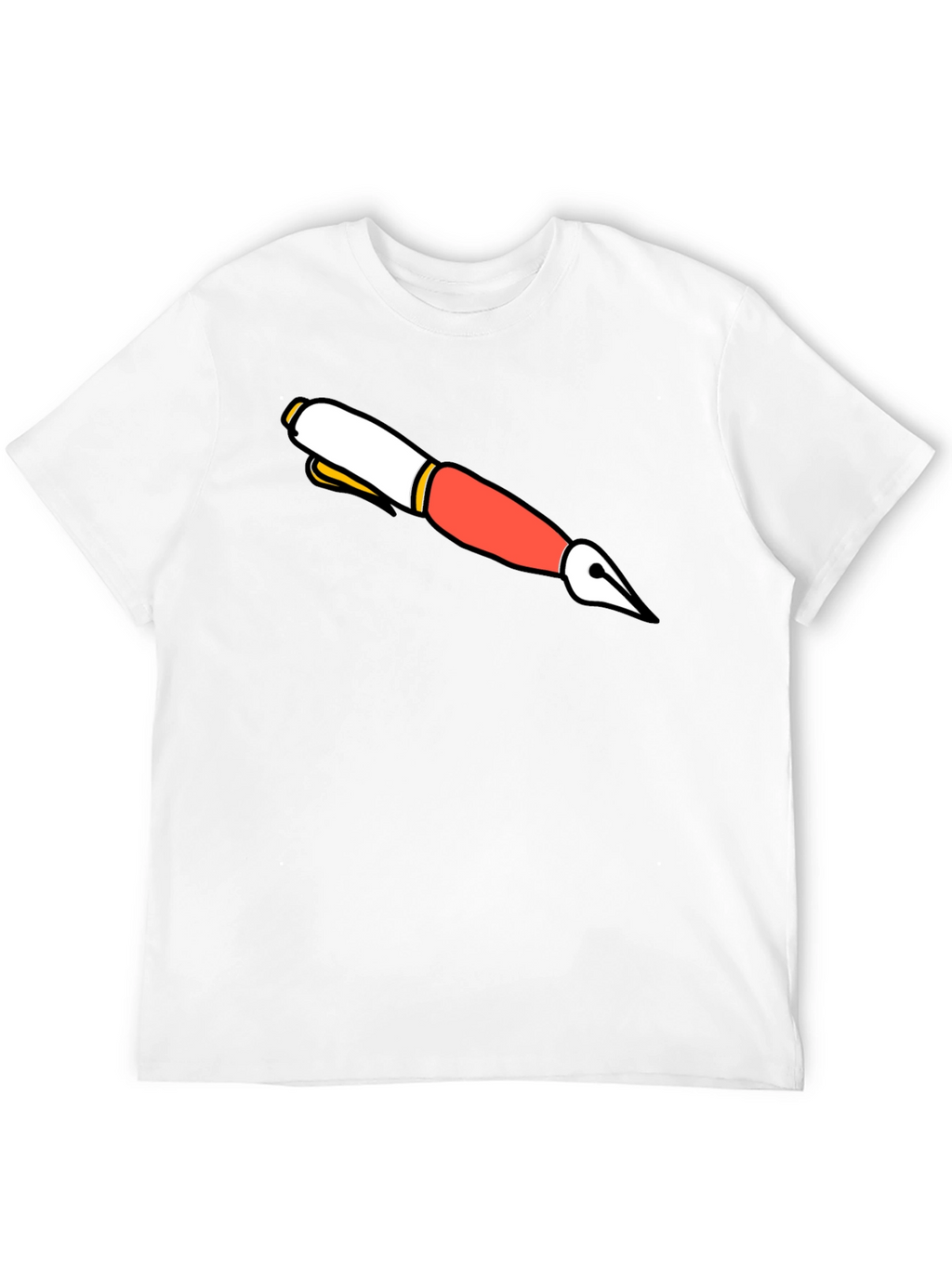 Cartoon Pen Graphic Black T-Shirt