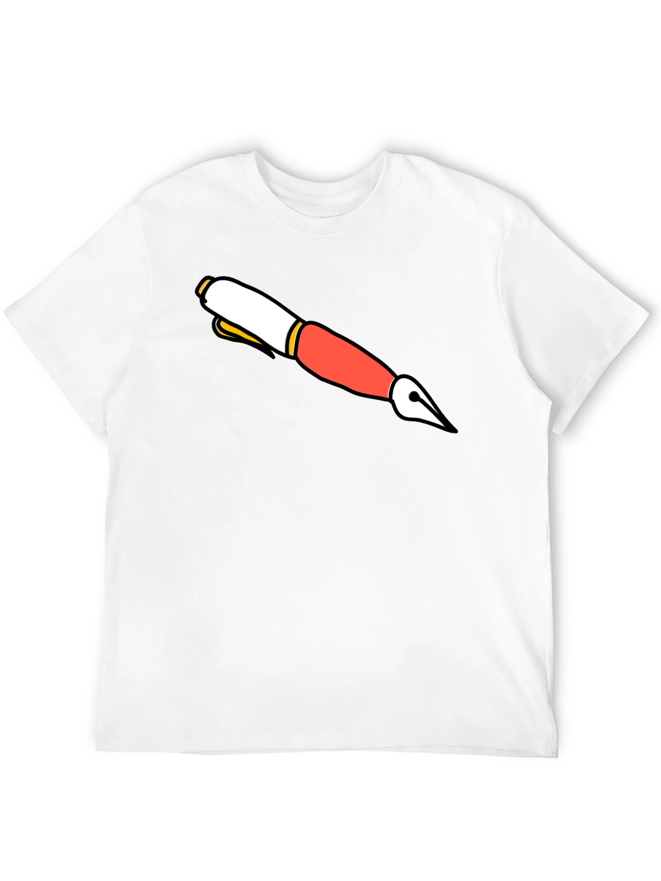 Cartoon Pen Graphic Black T-Shirt