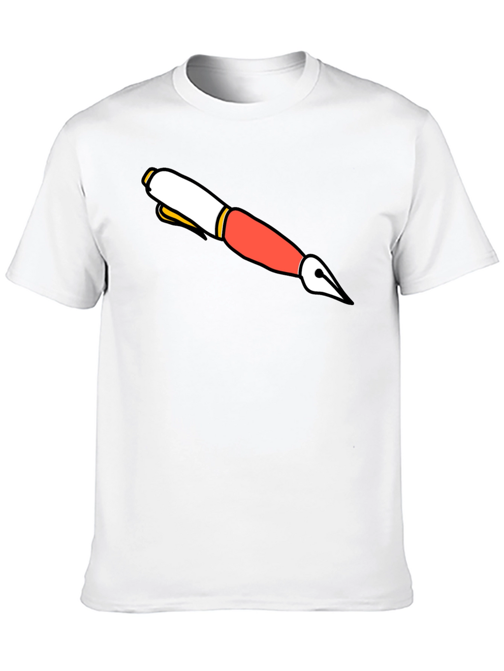 Cartoon Pen Graphic Black T-Shirt