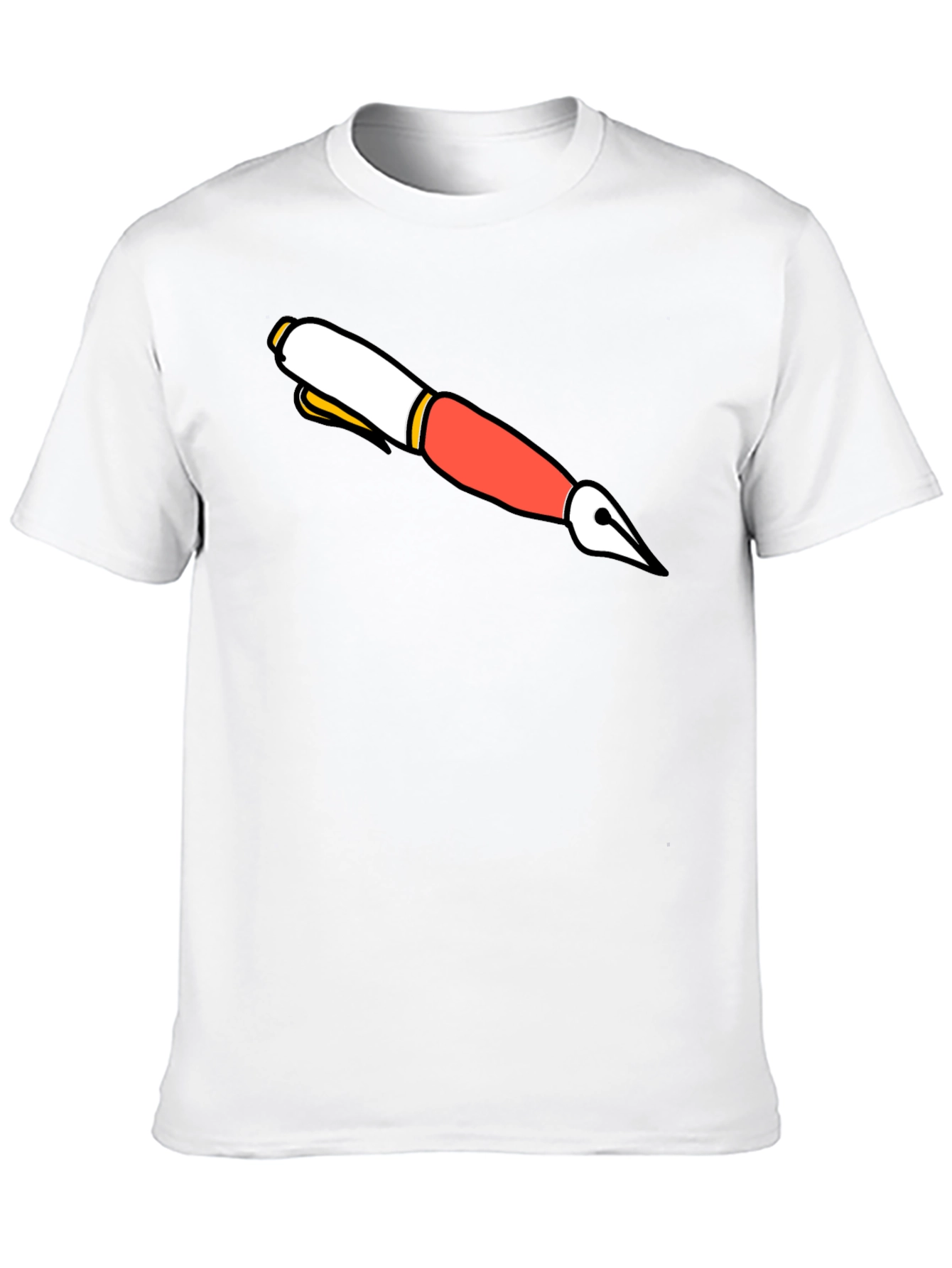 Cartoon Pen Graphic Black T-Shirt