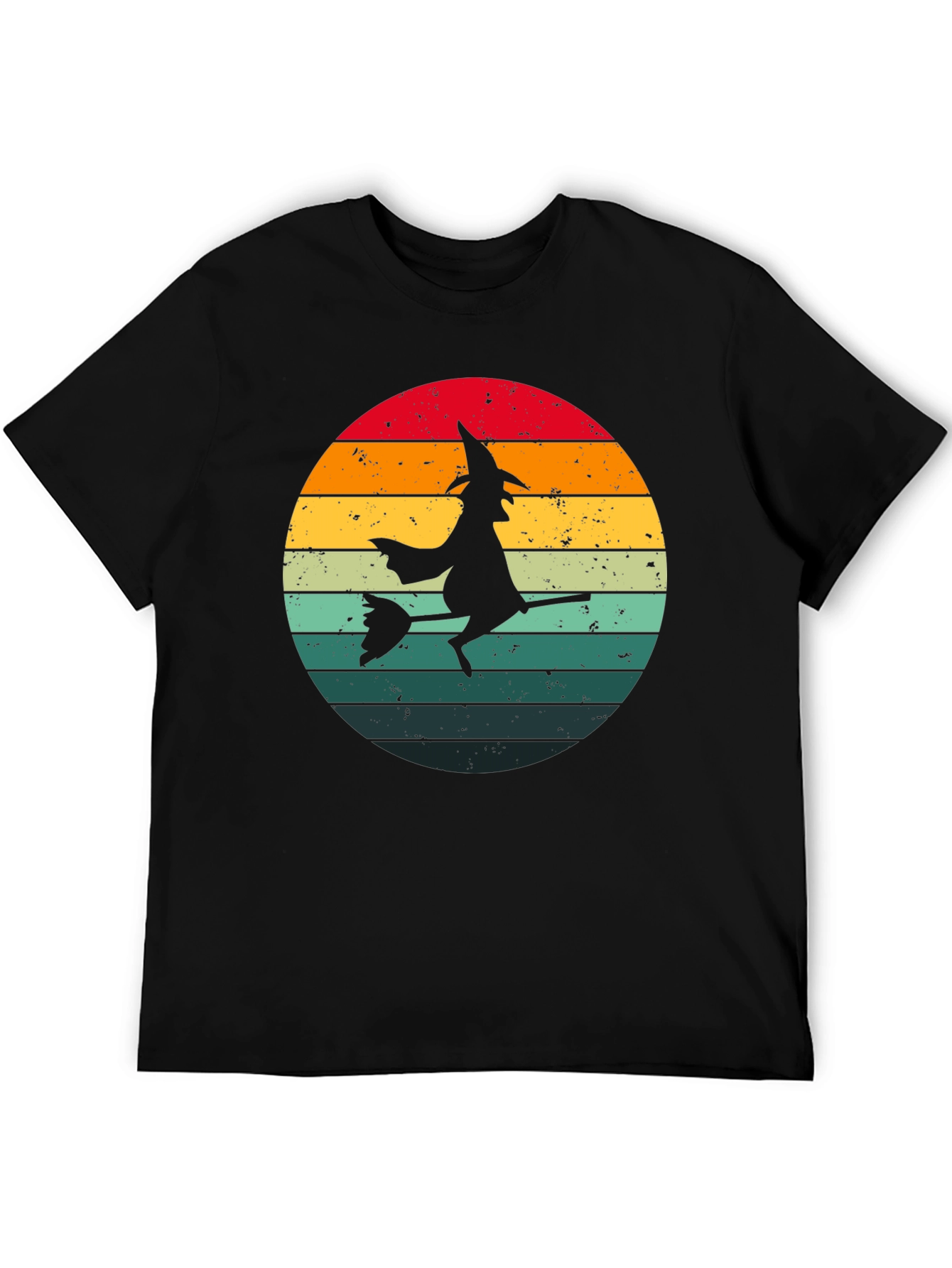 Witch Silhouette Retro Sunset T-Shirt