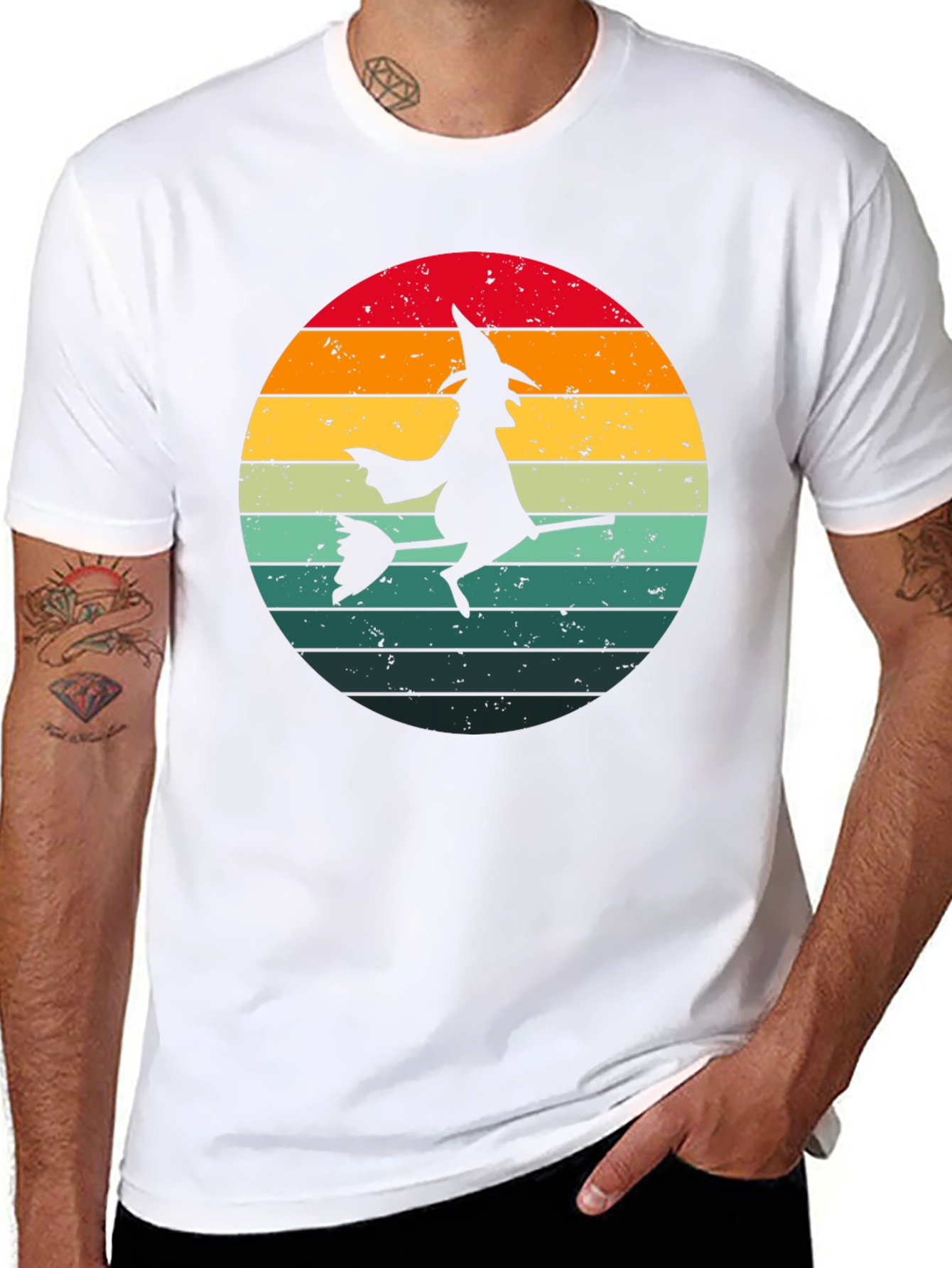 Witch Silhouette Retro Sunset T-Shirt