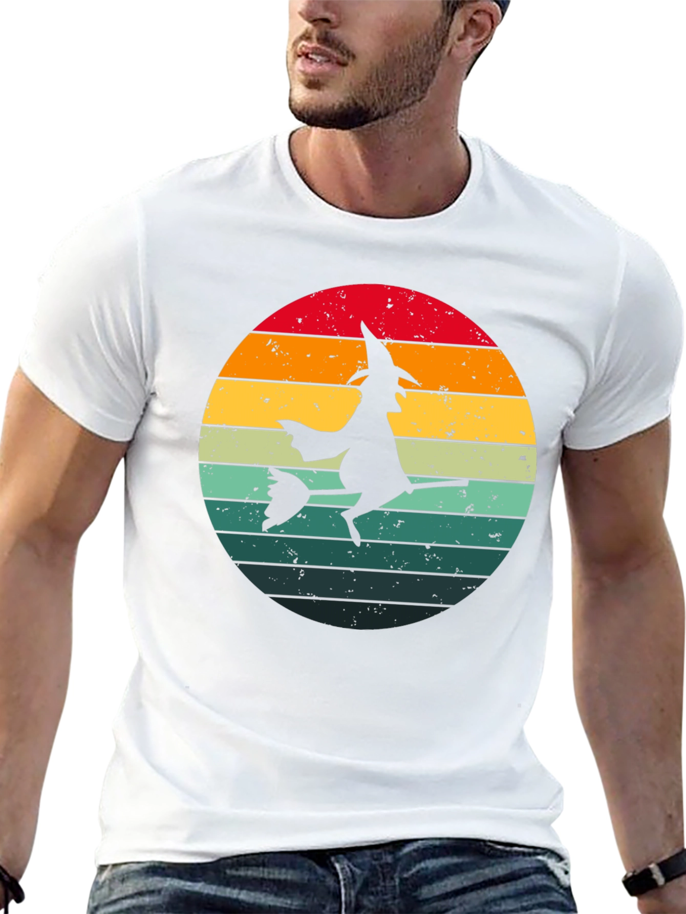 Witch Silhouette Retro Sunset T-Shirt