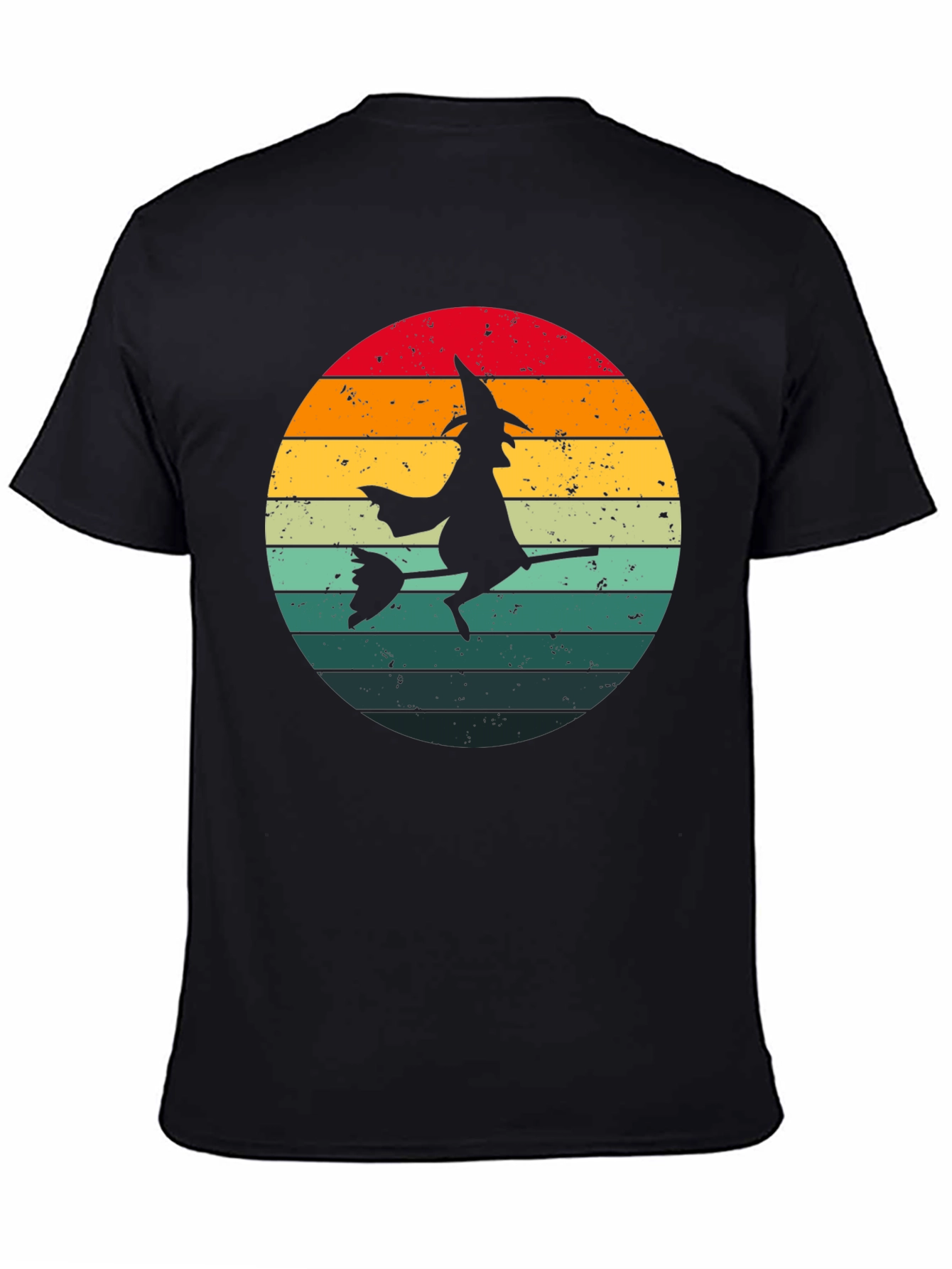 Witch Silhouette Retro Sunset T-Shirt