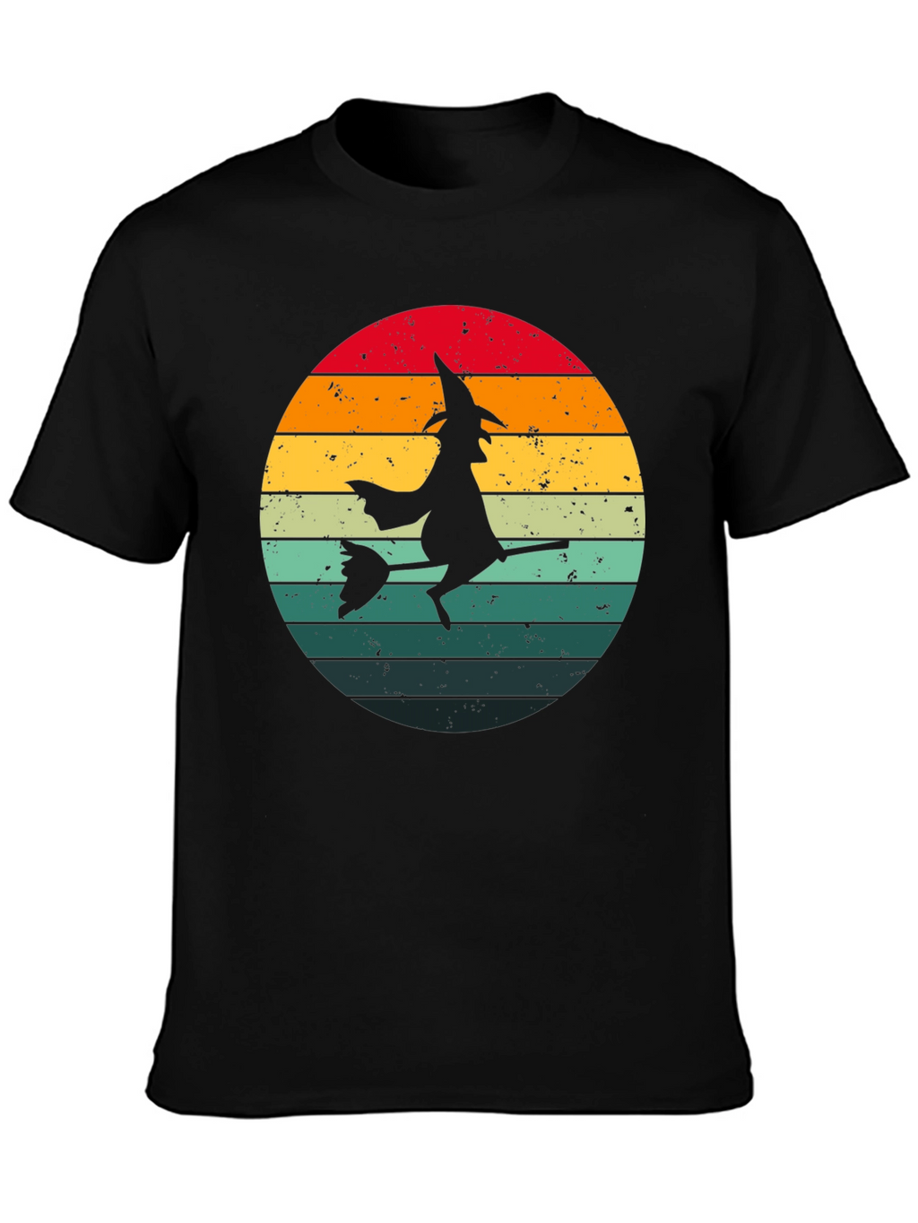 Witch Silhouette Retro Sunset T-Shirt