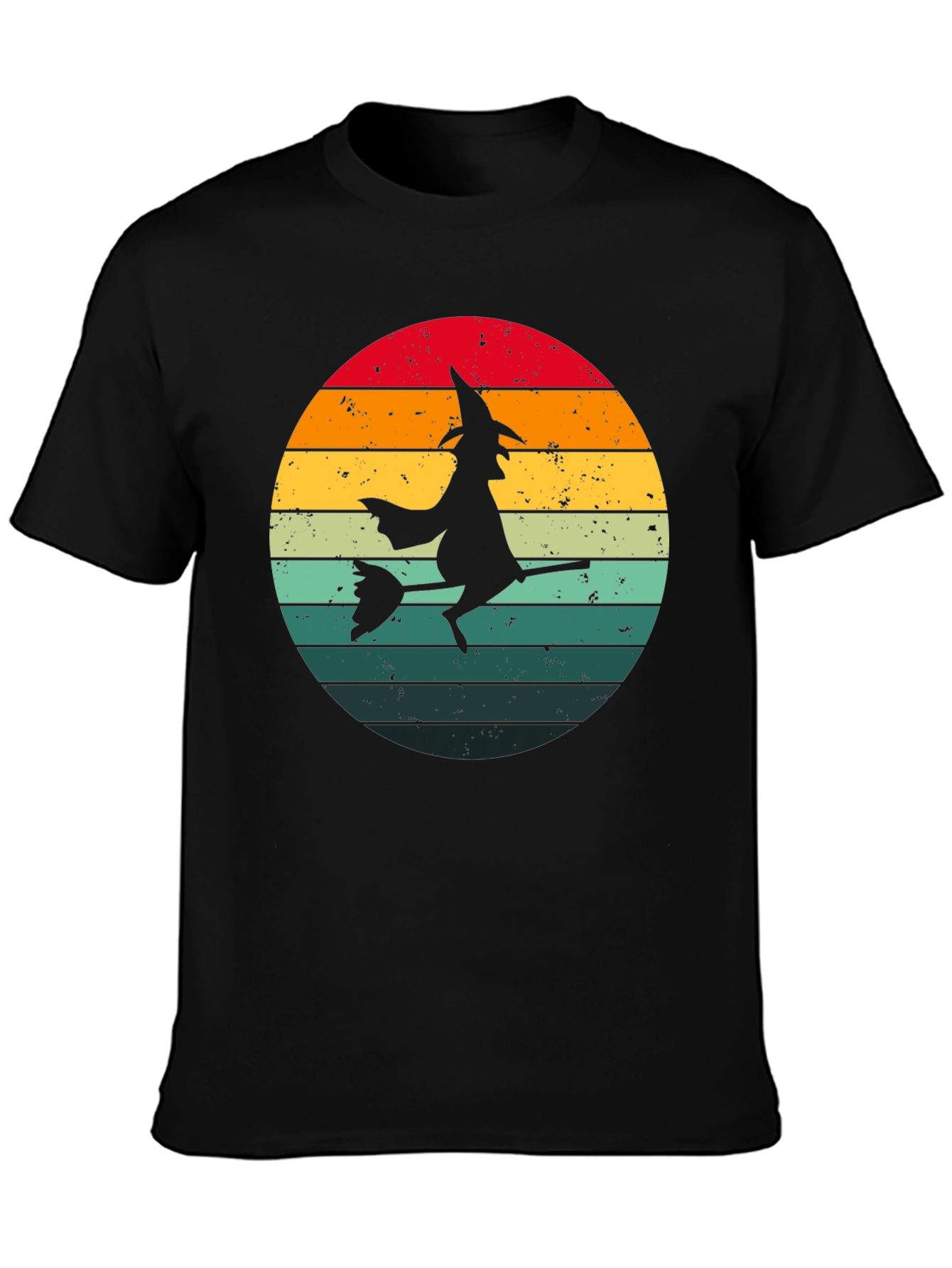 Witch Silhouette Retro Sunset T-Shirt