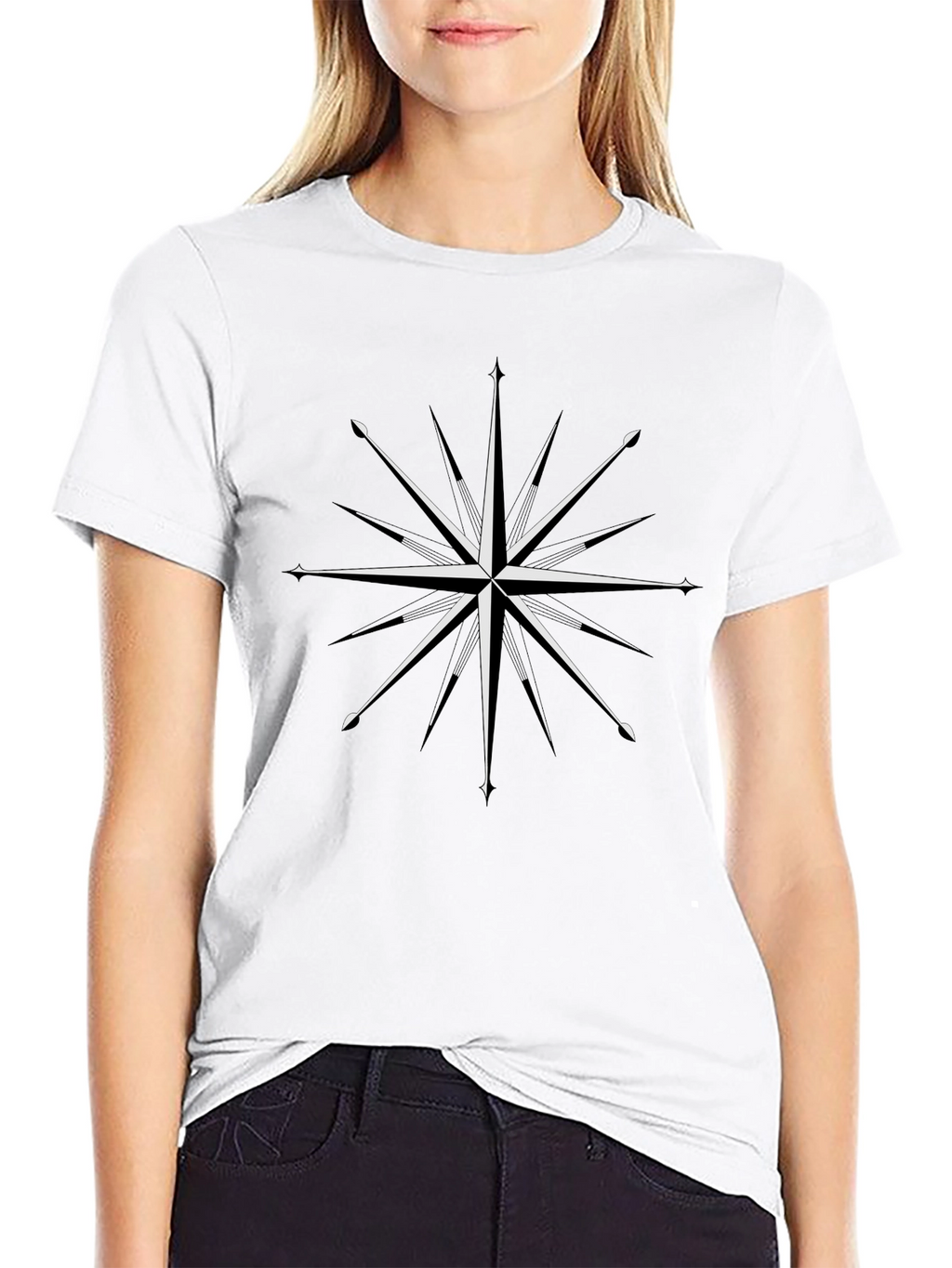 Compass Star Graphic T-Shirt - Black
