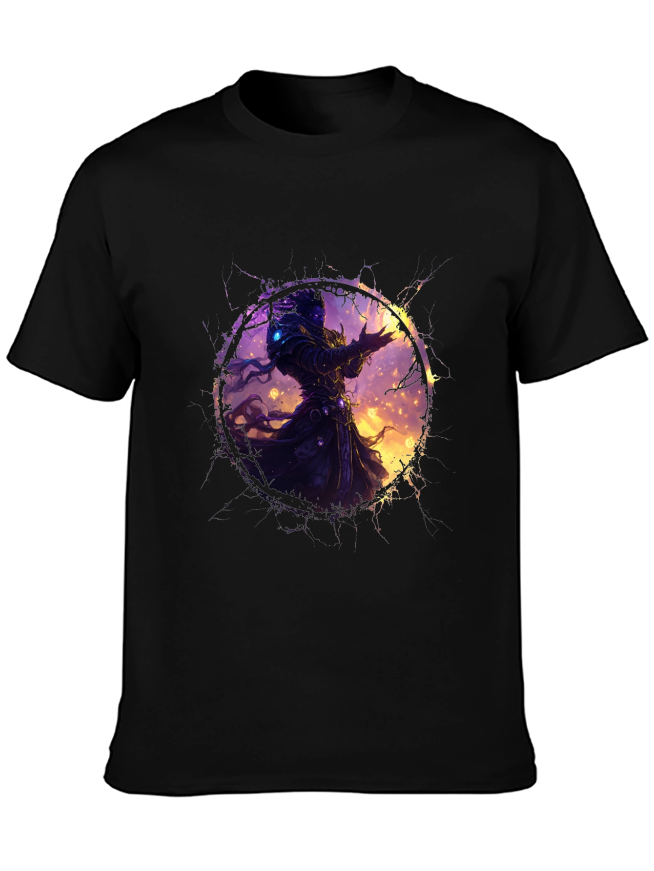 Mystic Mage Graphic Tee - Black Cotton Comfort