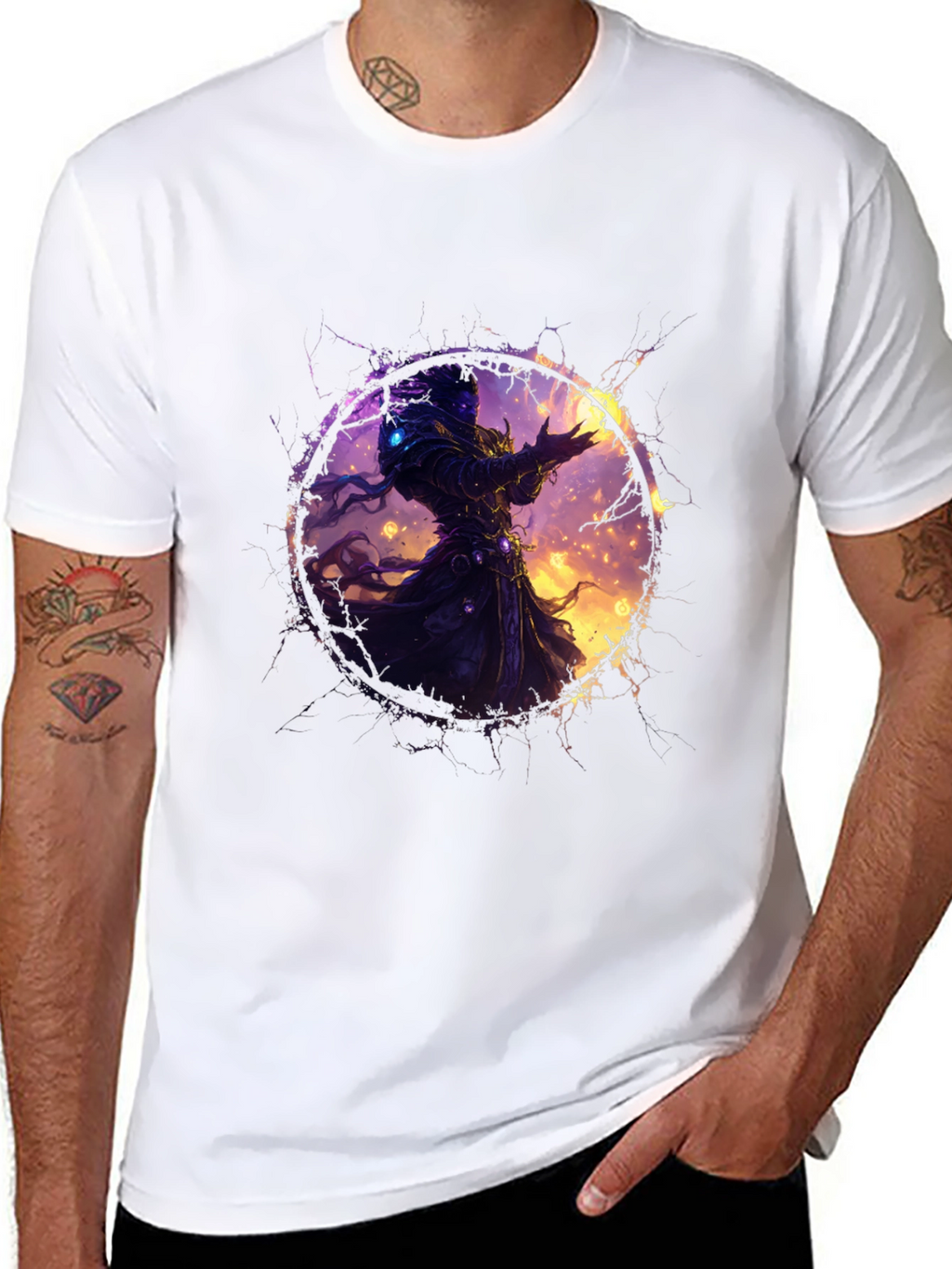 Mystic Mage Graphic Tee - Black Cotton Comfort