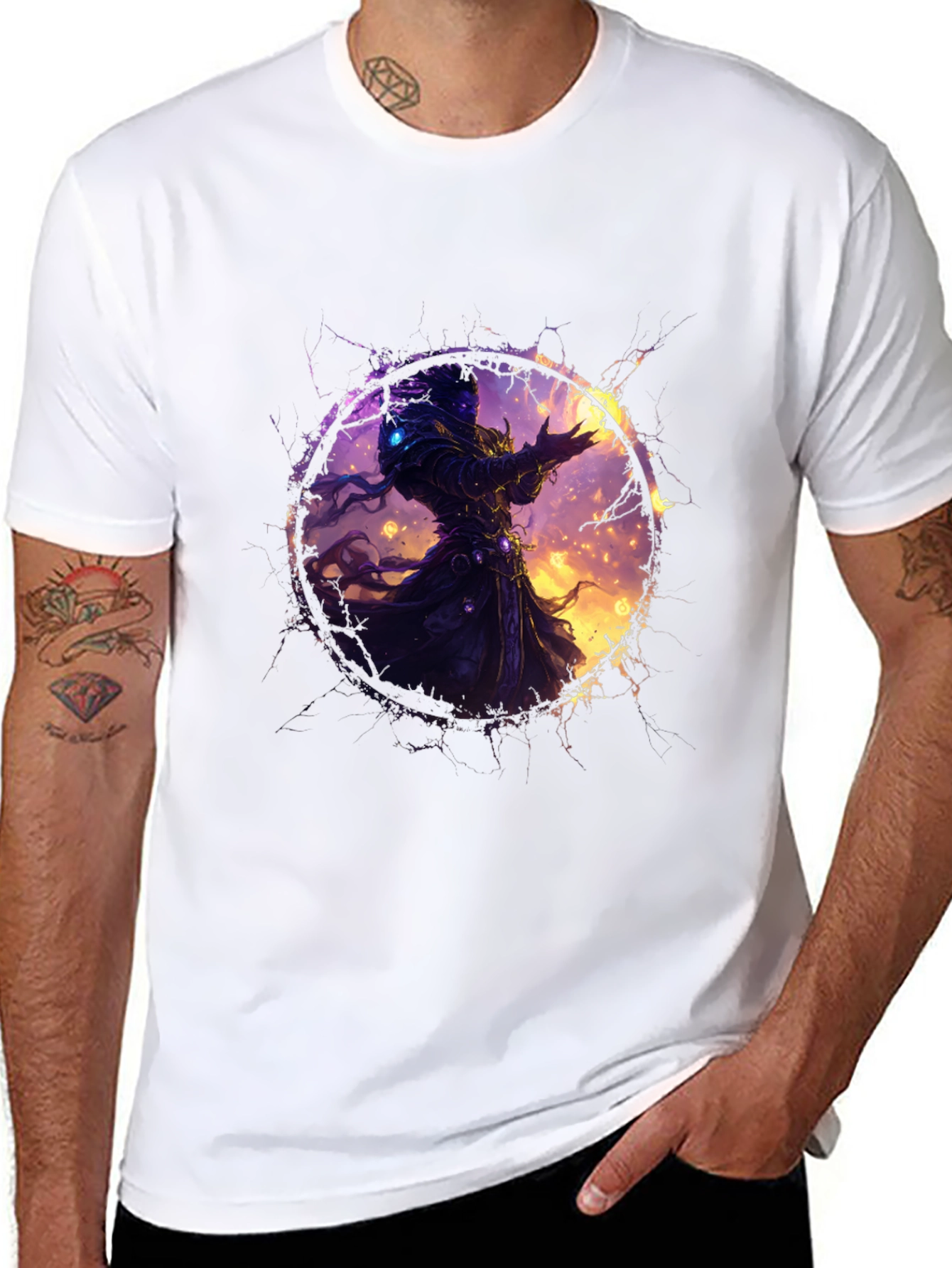 Mystic Mage Graphic Tee - Black Cotton Comfort