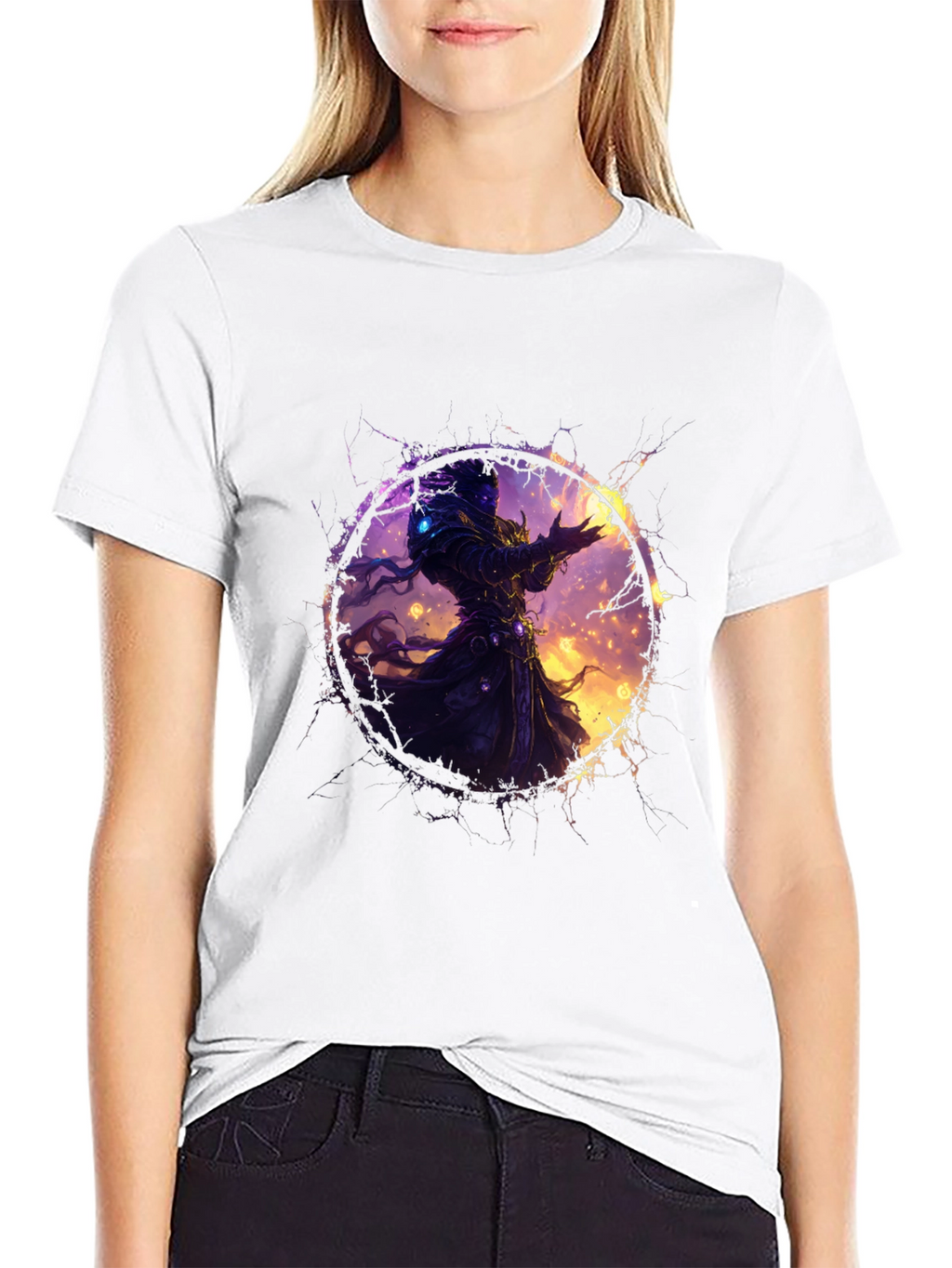 Mystic Mage Graphic Tee - Black Cotton Comfort