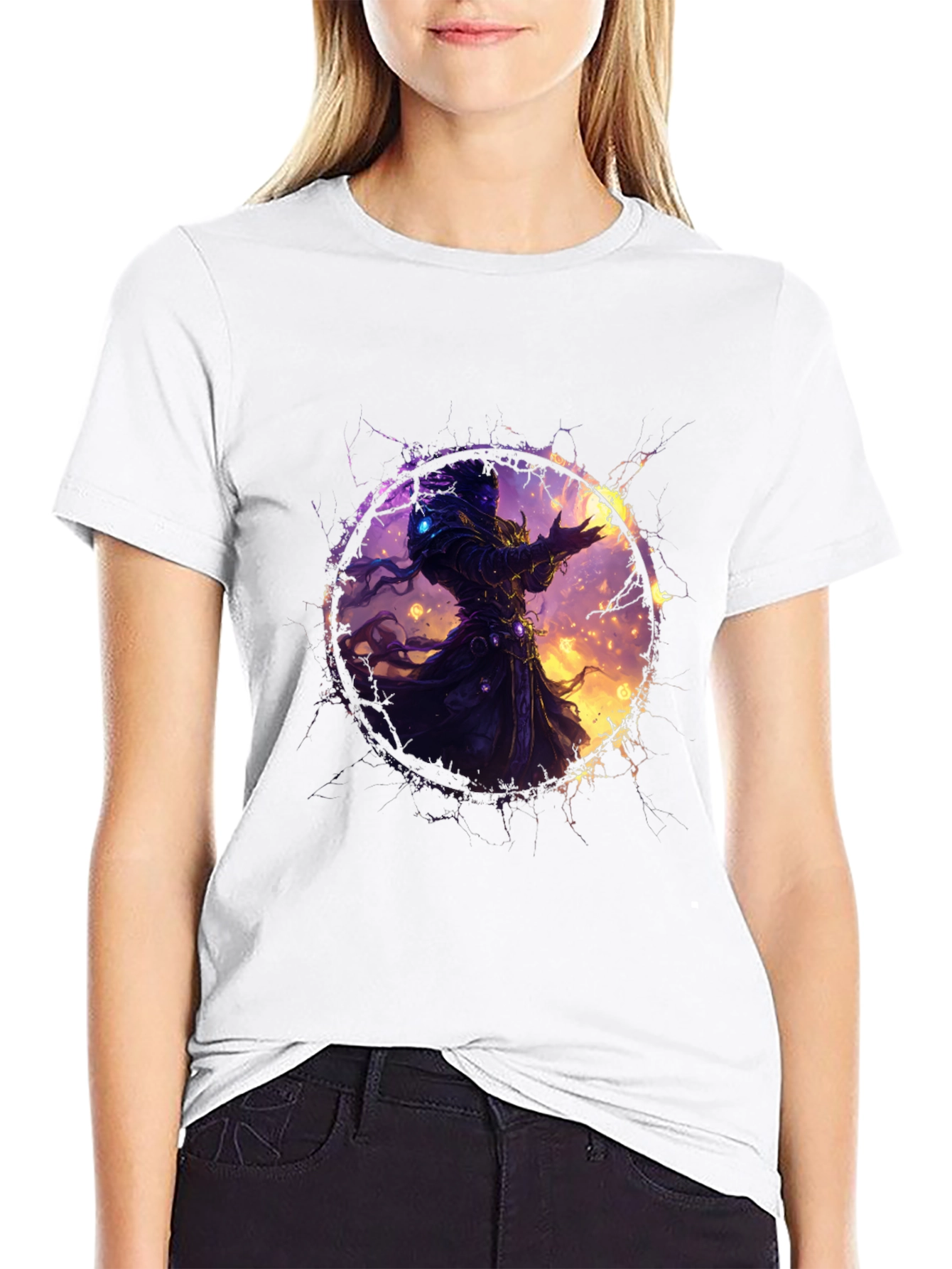 Mystic Mage Graphic Tee - Black Cotton Comfort