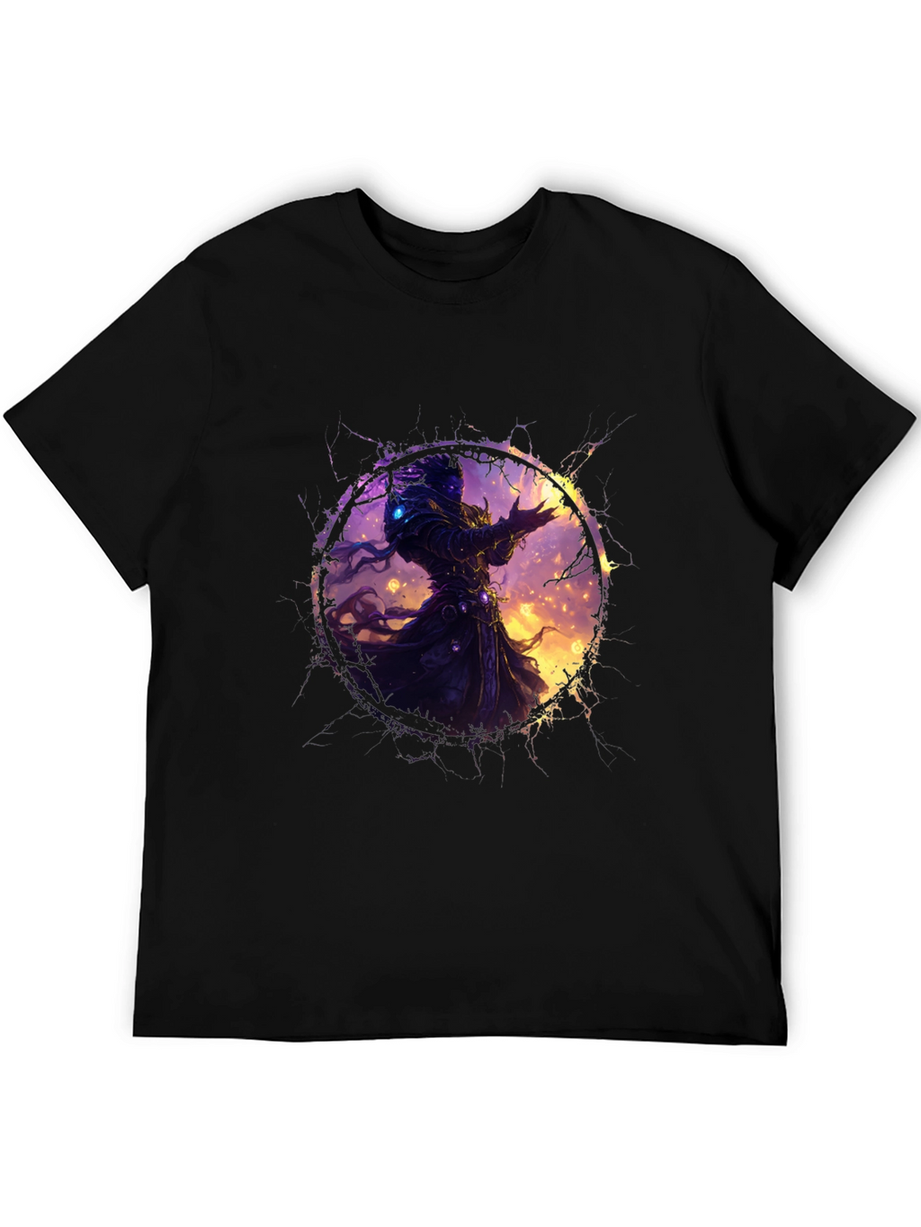 Mystic Mage Graphic Tee - Black Cotton Comfort