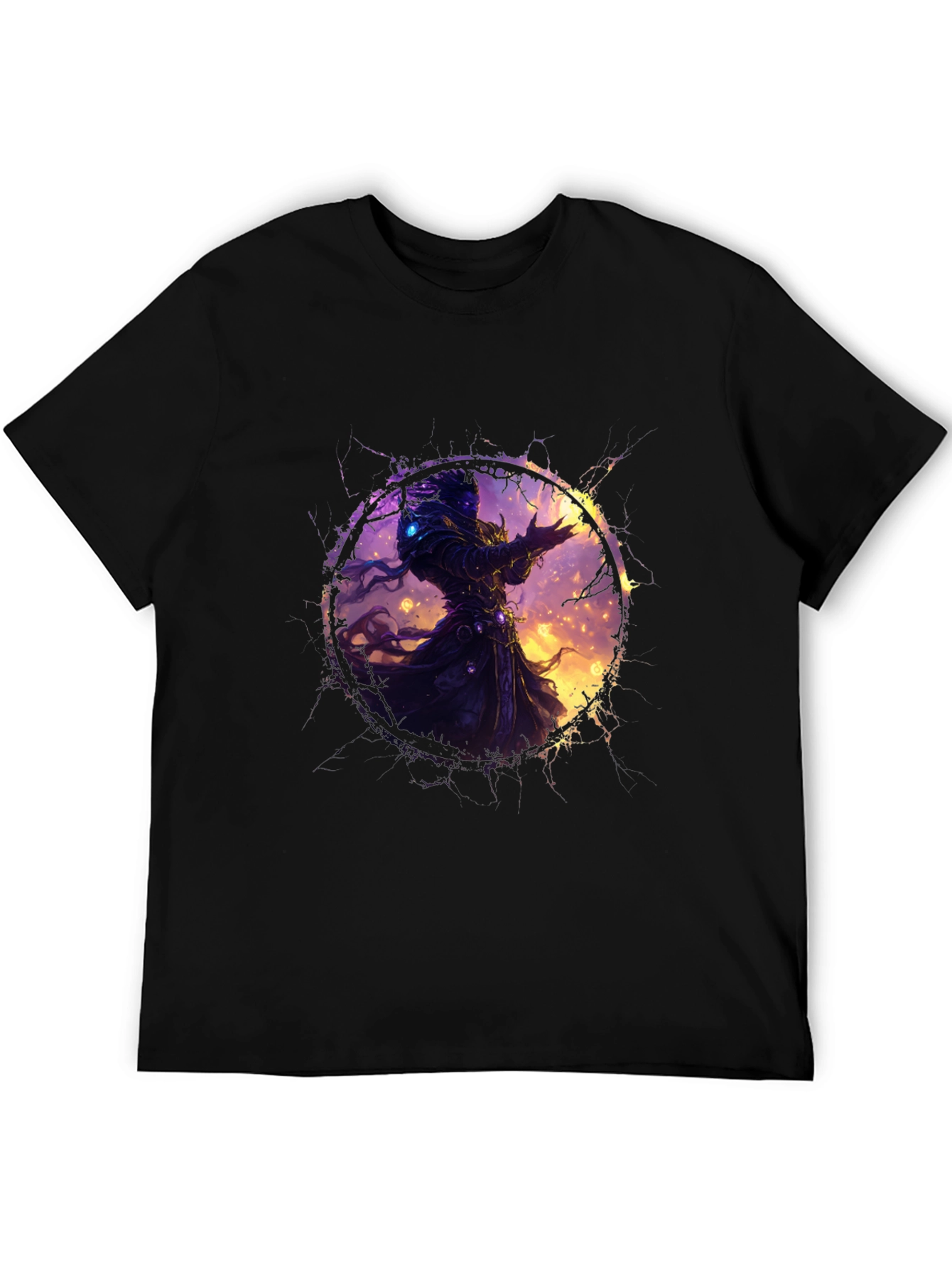 Mystic Mage Graphic Tee - Black Cotton Comfort