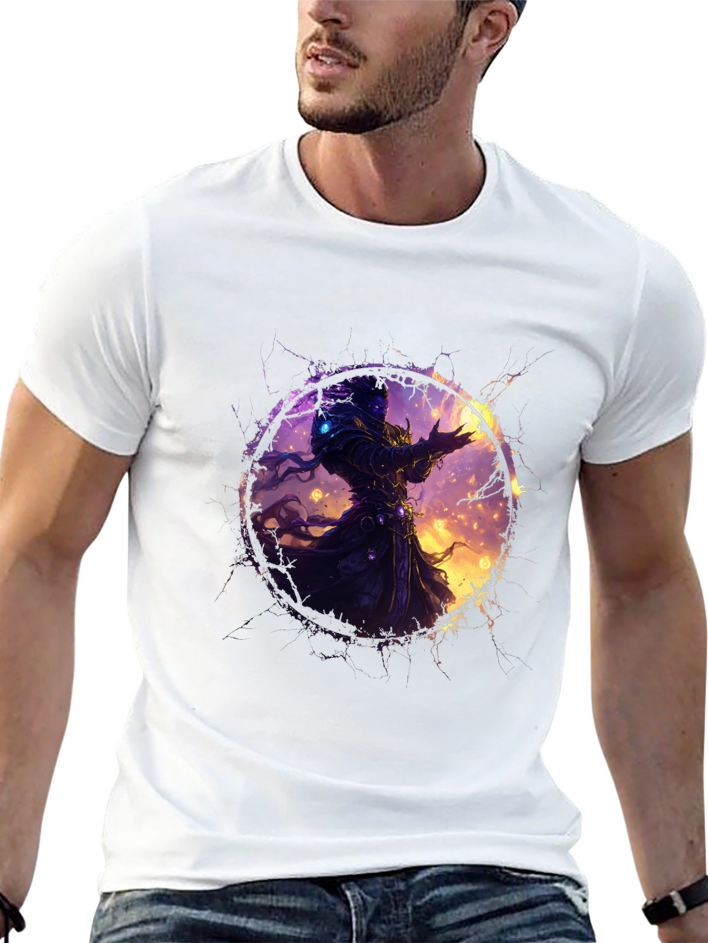 Mystic Mage Graphic Tee - Black Cotton Comfort