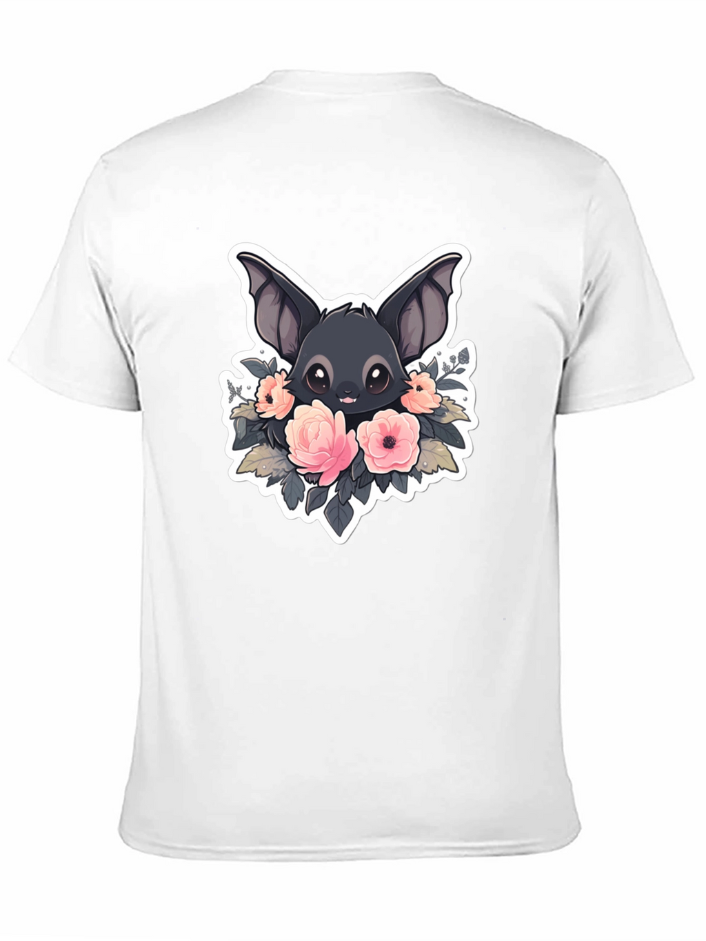 Cute Bat with Flowers Graphic T-Shirt