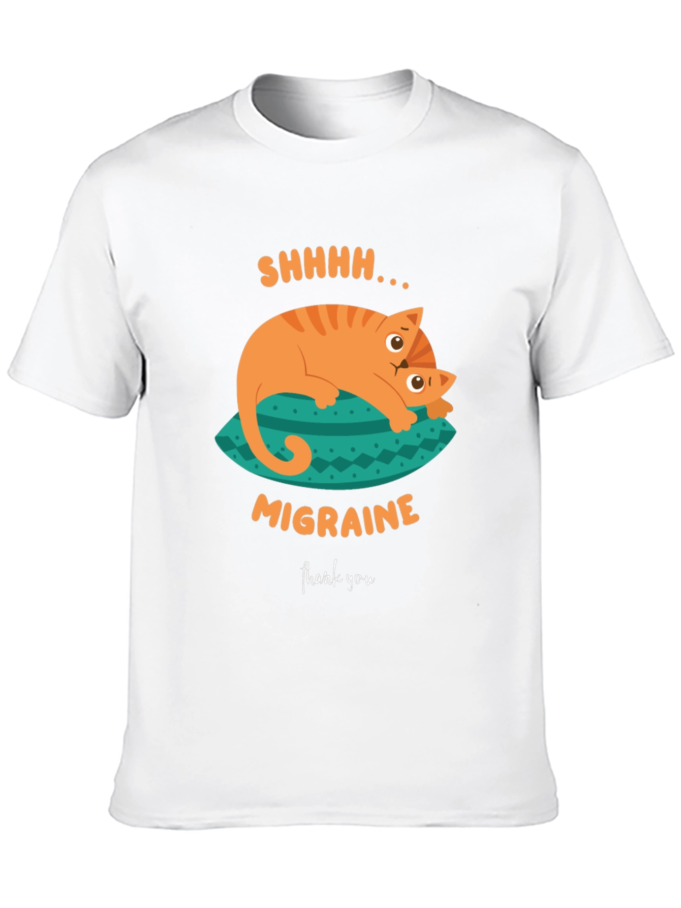Migraine Cat T-Shirt Novelty Graphic Tee