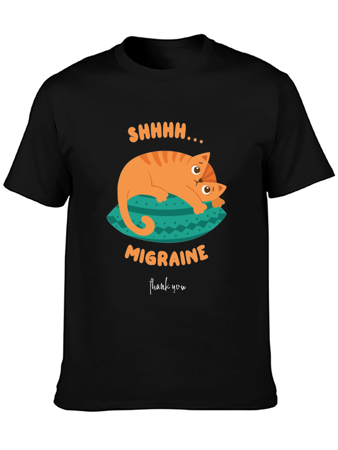 Migraine Cat T-Shirt Novelty Graphic Tee