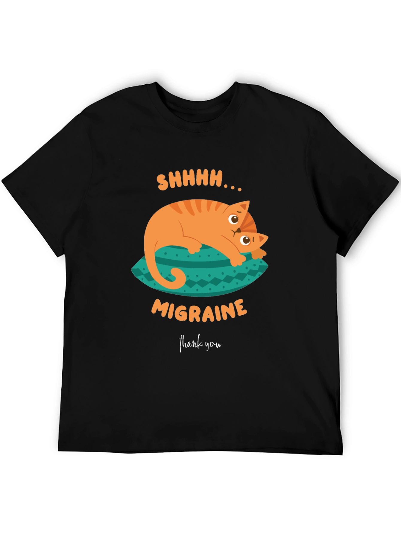 Migraine Cat T-Shirt Novelty Graphic Tee