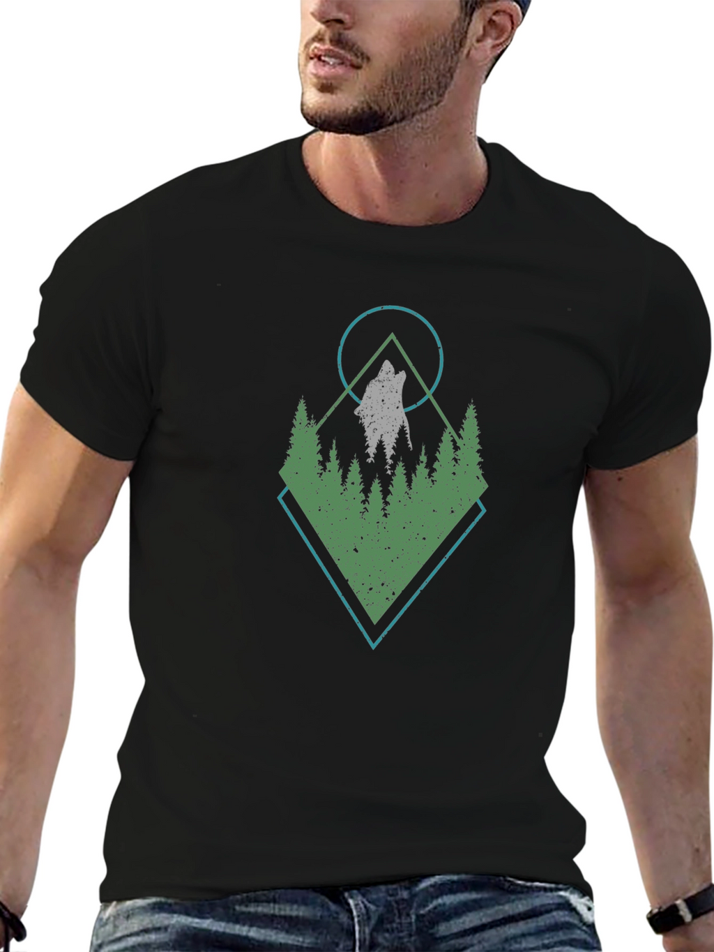 Wolf & Woods Graphic Tee - Black T-Shirt