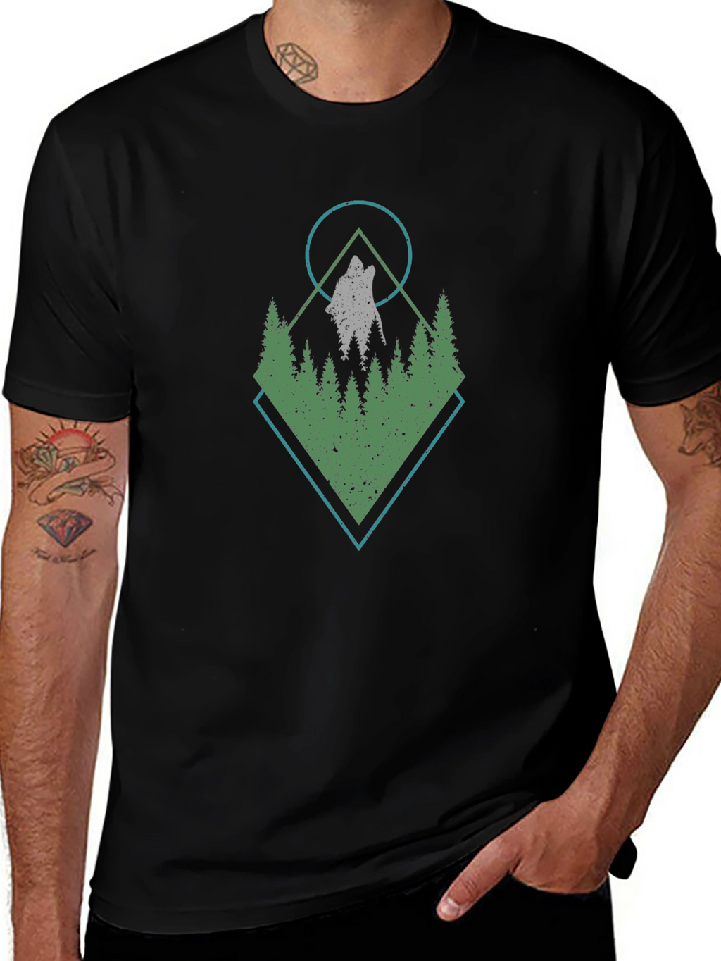 Wolf & Woods Graphic Tee - Black T-Shirt