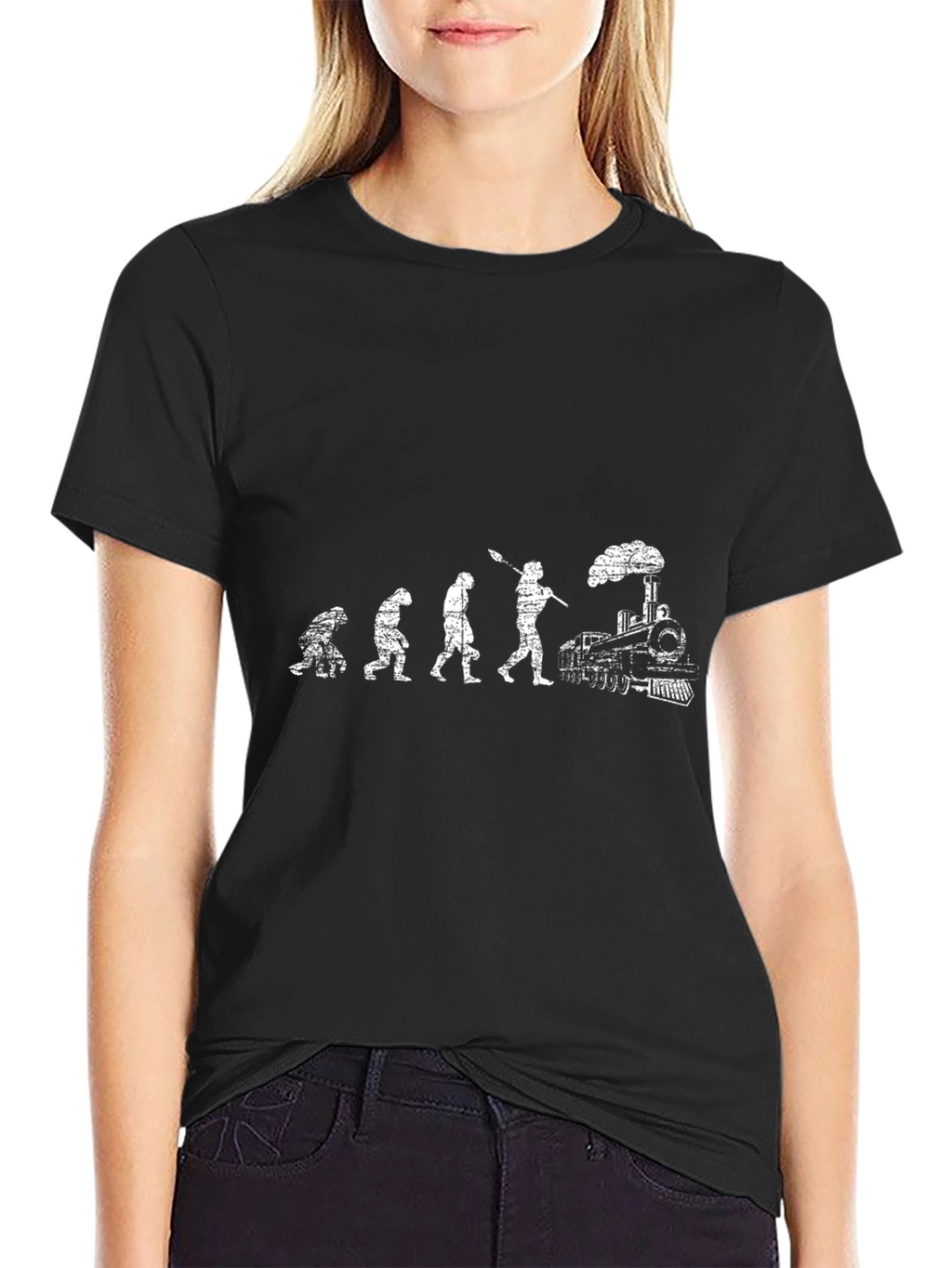 Evolution to Trains Black T-Shirt