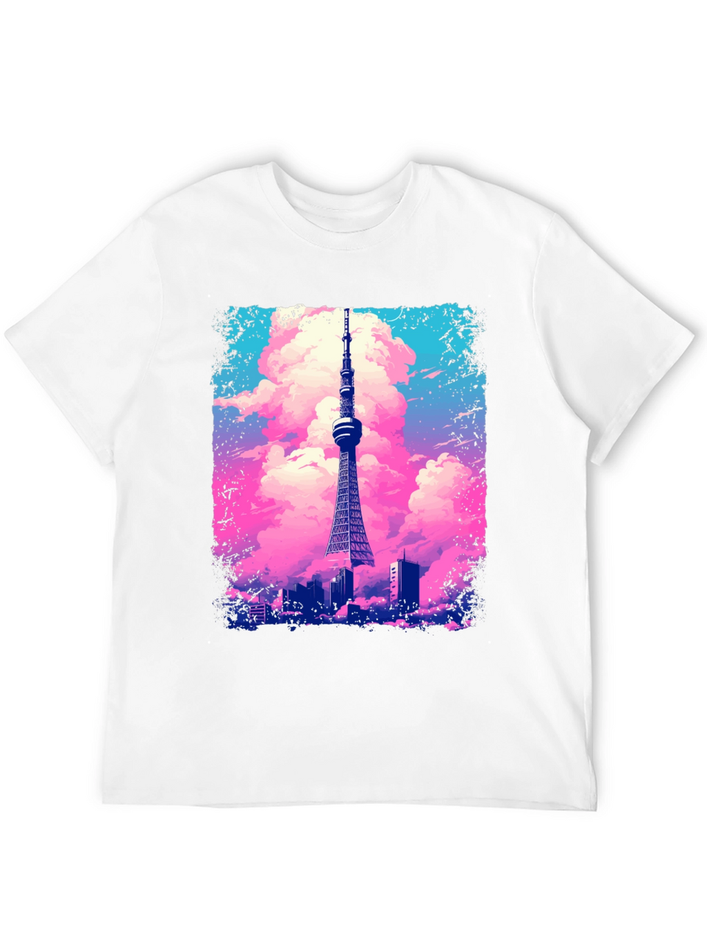 Tokyo Tower Graphic Tee - Artistic Black T-Shirt