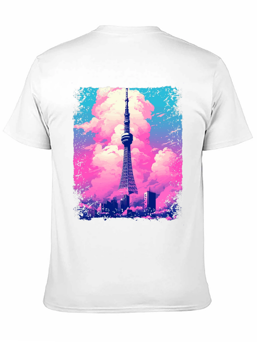 Tokyo Tower Graphic Tee - Artistic Black T-Shirt