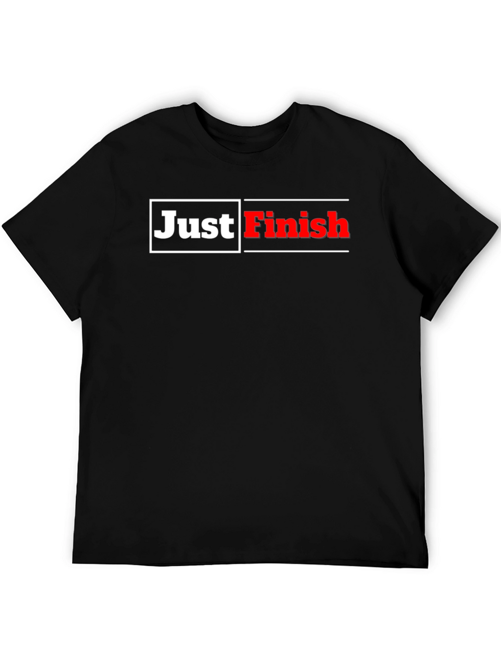 Just Finish Black Graphic T-Shirt