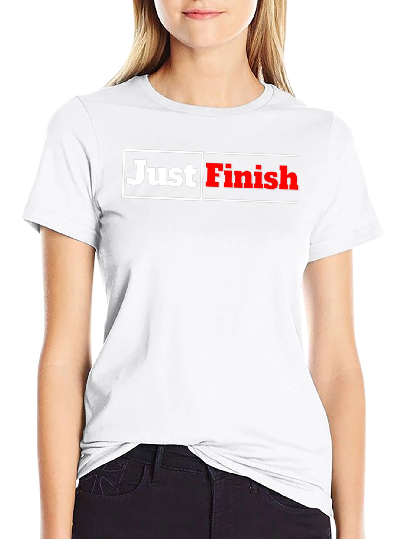 Just Finish Black Graphic T-Shirt