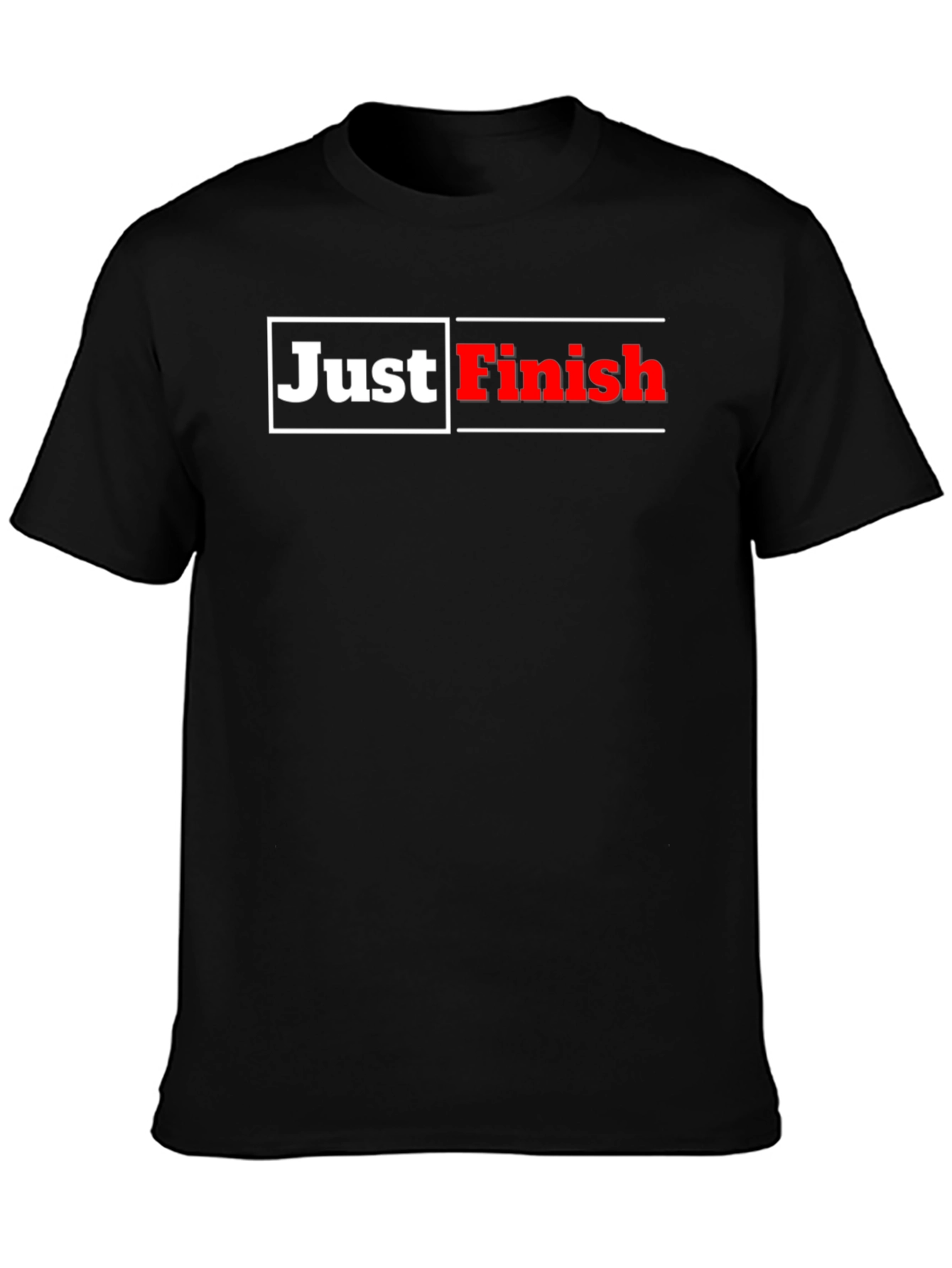Just Finish Black Graphic T-Shirt