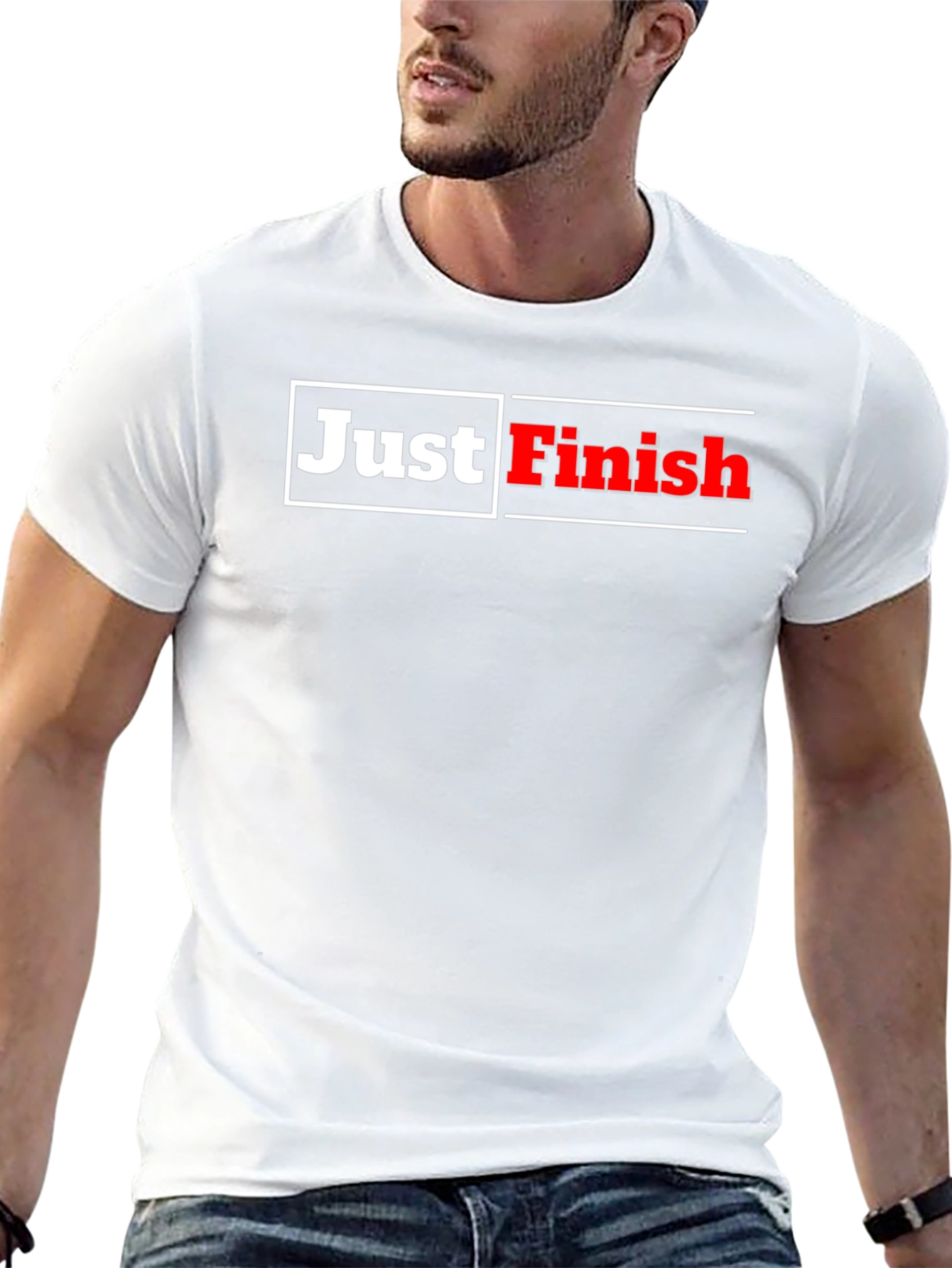 Just Finish Black Graphic T-Shirt