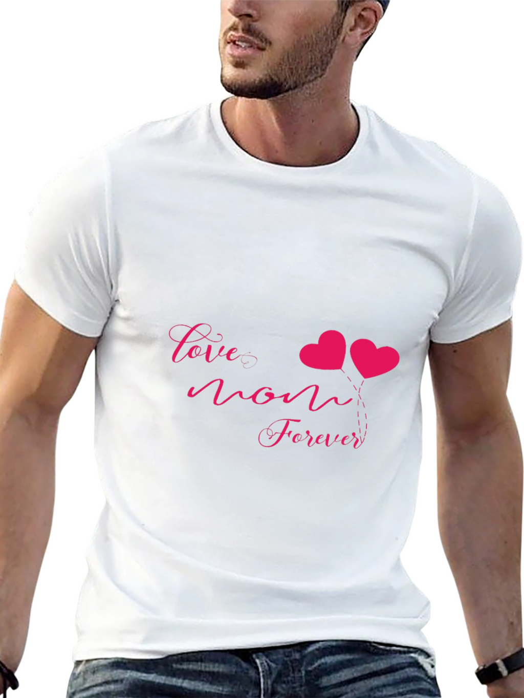 Love Mom Forever Graphic Tee - Black