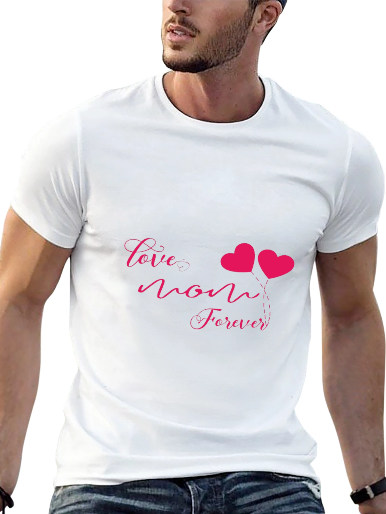 Love Mom Forever Graphic Tee - Black