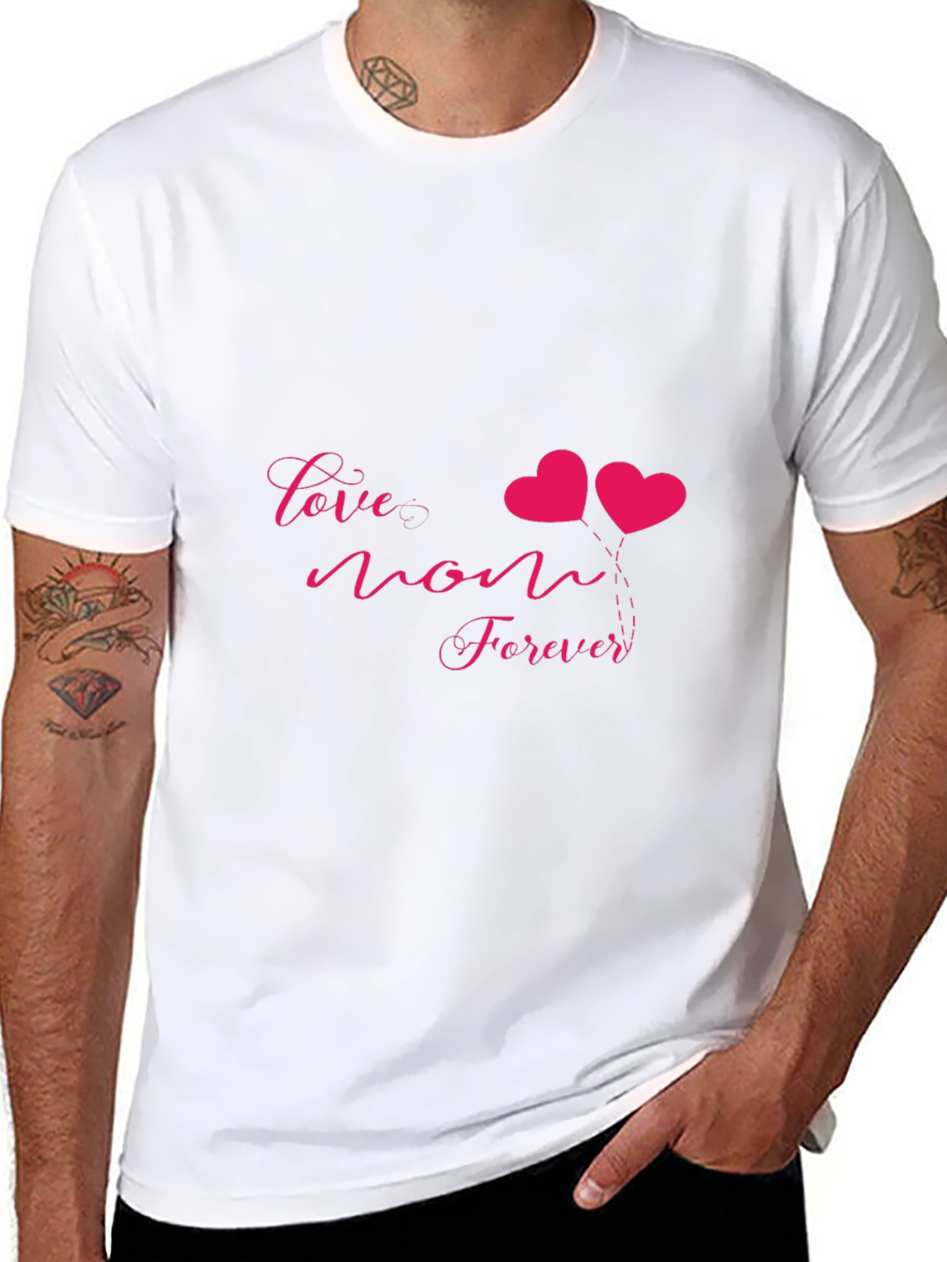 Love Mom Forever Graphic Tee - Black