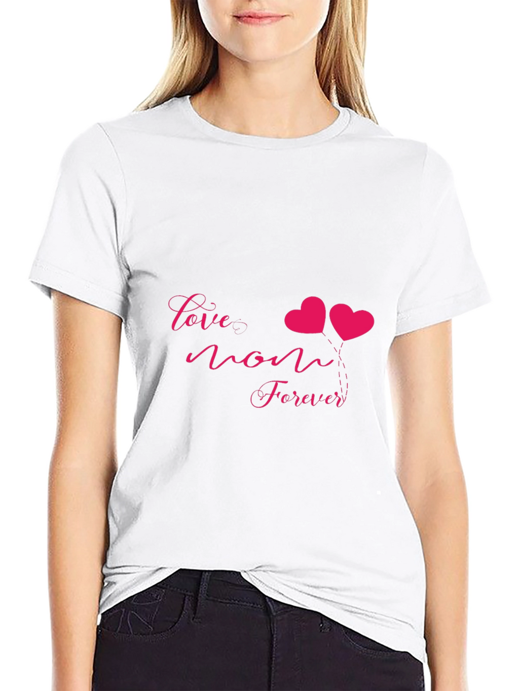 Love Mom Forever Graphic Tee - Black