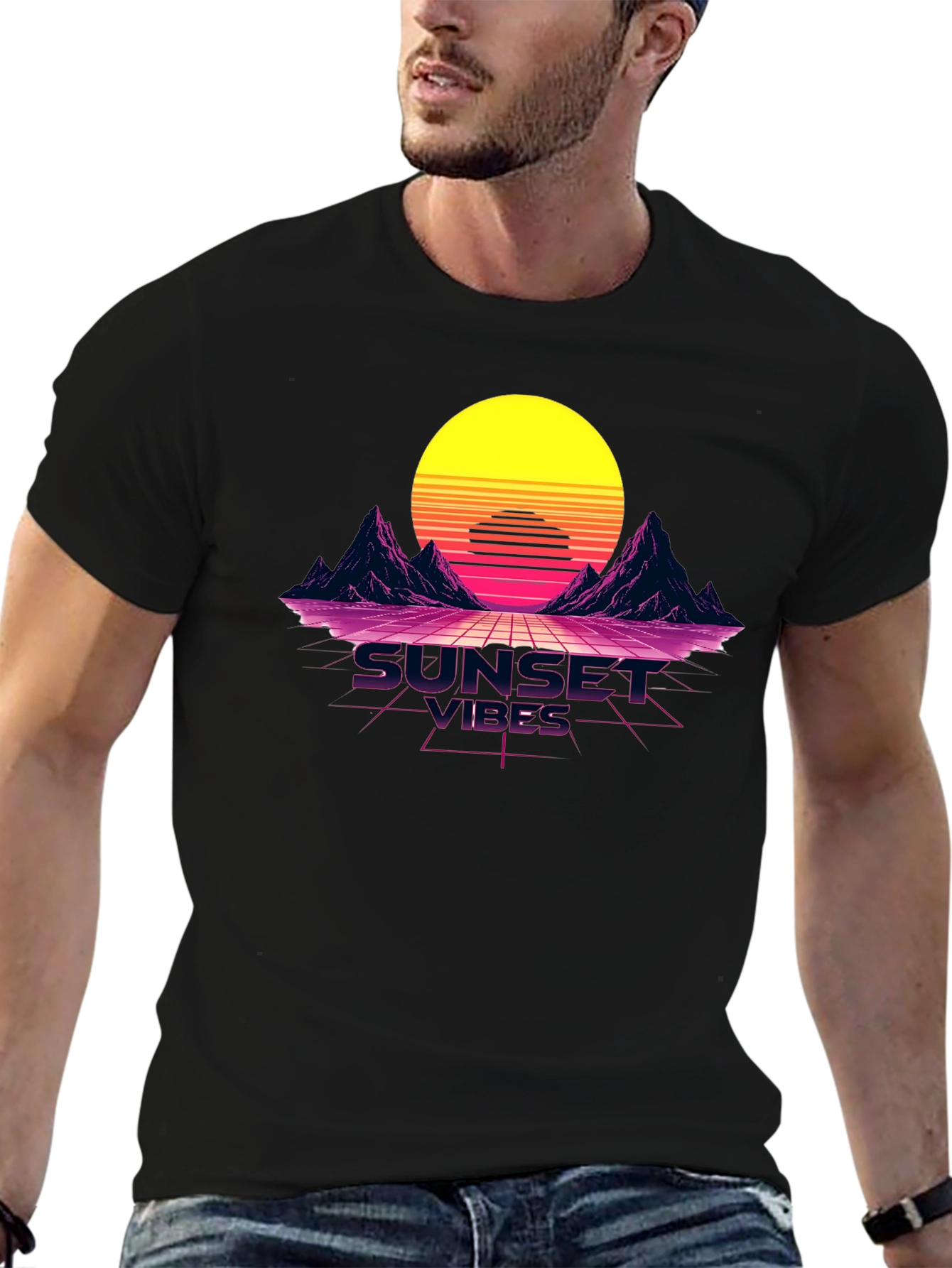 Sunset Vibes Graphic Tee - Retro Design