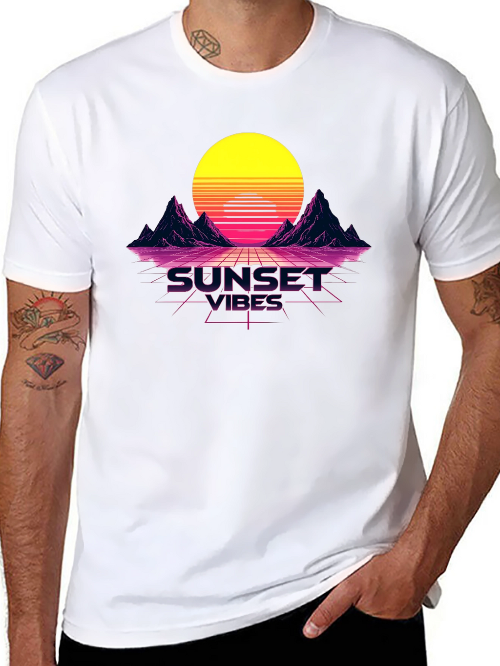 Sunset Vibes Graphic Tee - Retro Design