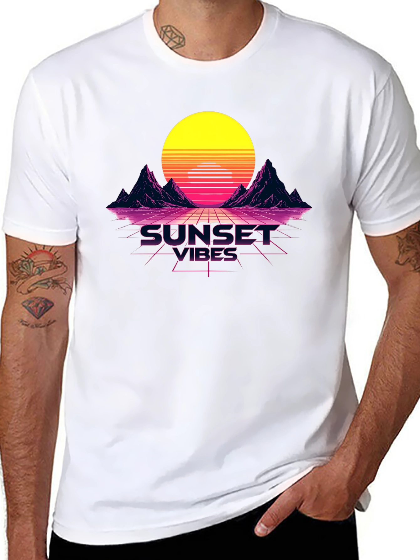Sunset Vibes Graphic Tee - Retro Design