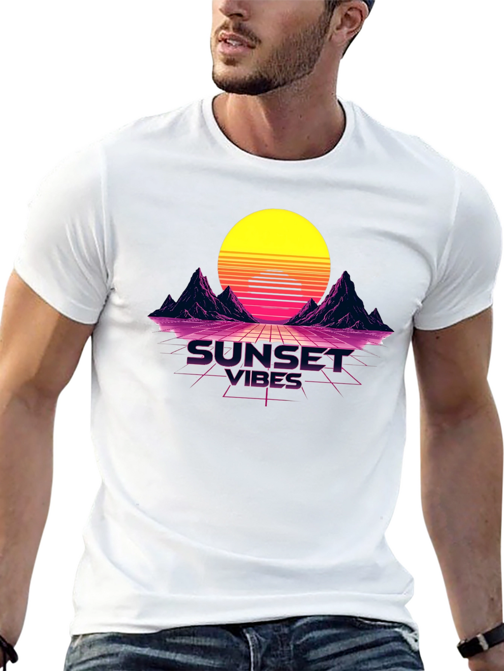 Sunset Vibes Graphic Tee - Retro Design