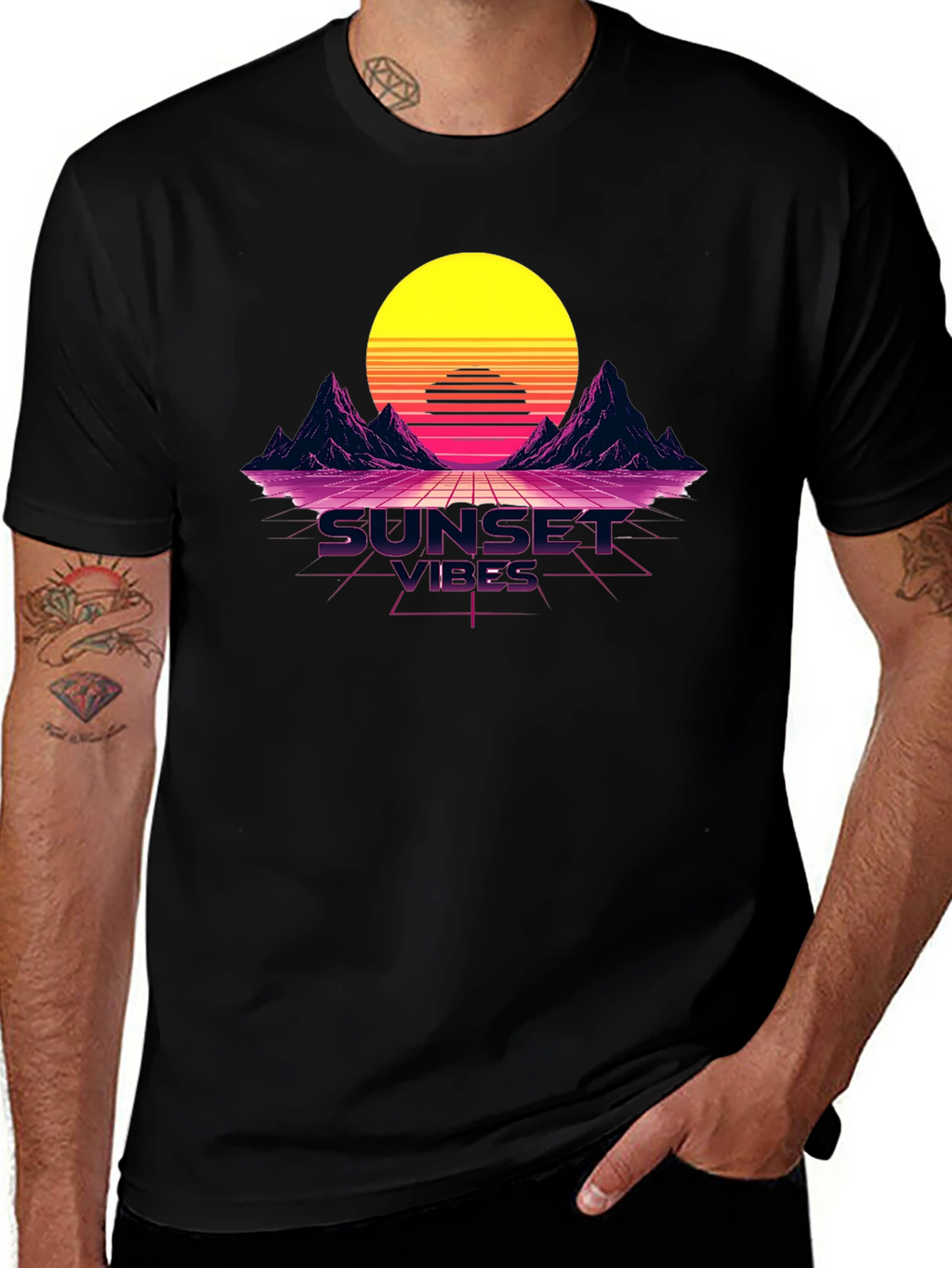 Sunset Vibes Graphic Tee - Retro Design