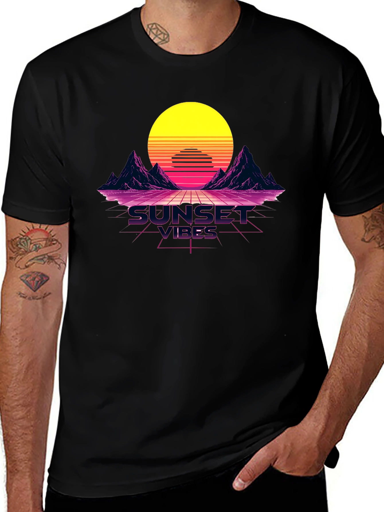 Sunset Vibes Graphic Tee - Retro Design