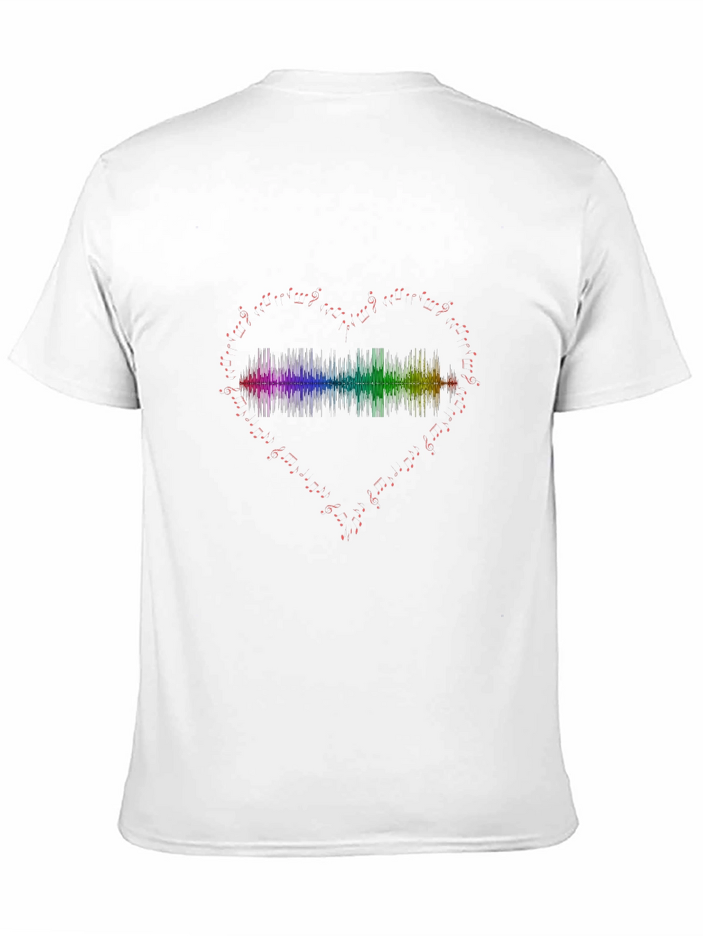 Rainbow Heartbeat Music Note Graphic Tee