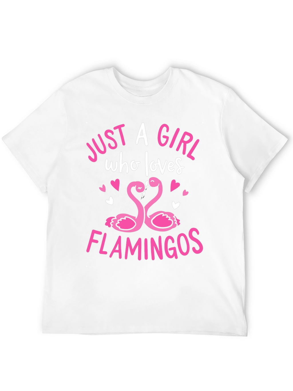 Girl Loves Flamingos Graphic Tee - Black