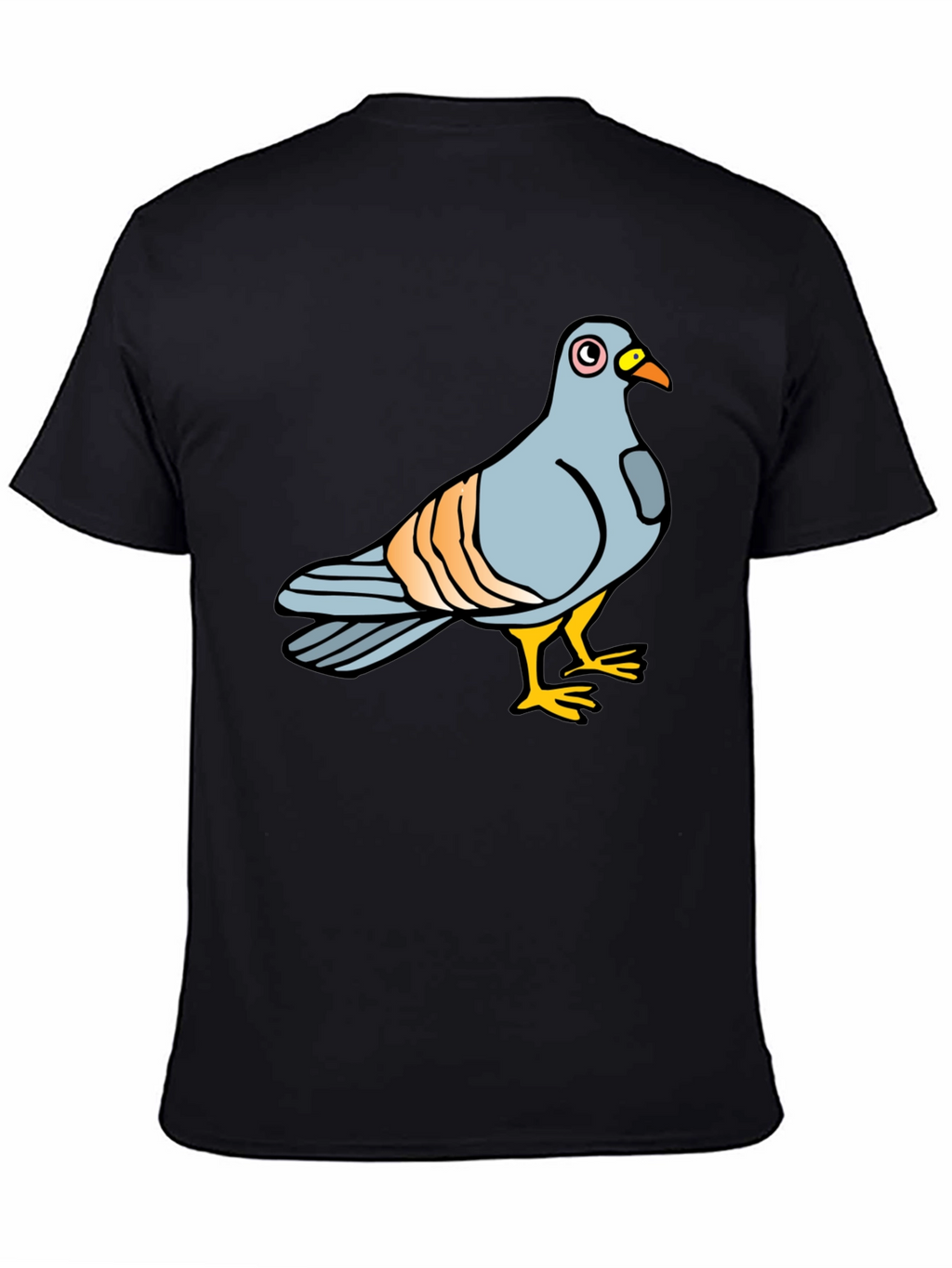 Pigeon Graphic Tee - Soft Cotton Black T-Shirt