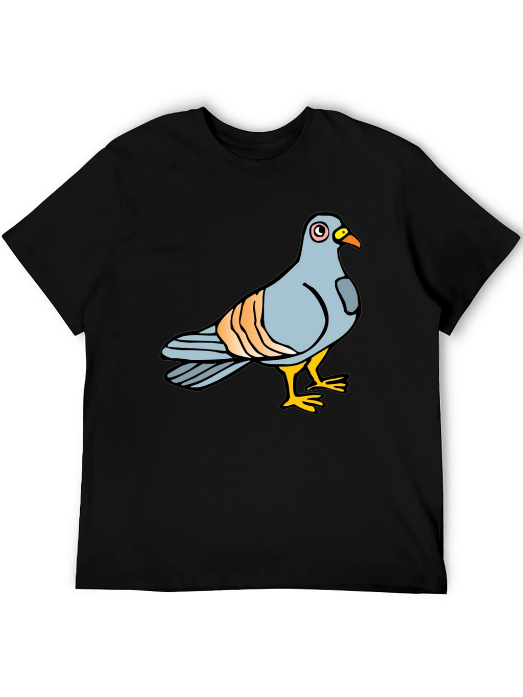 Pigeon Graphic Tee - Soft Cotton Black T-Shirt