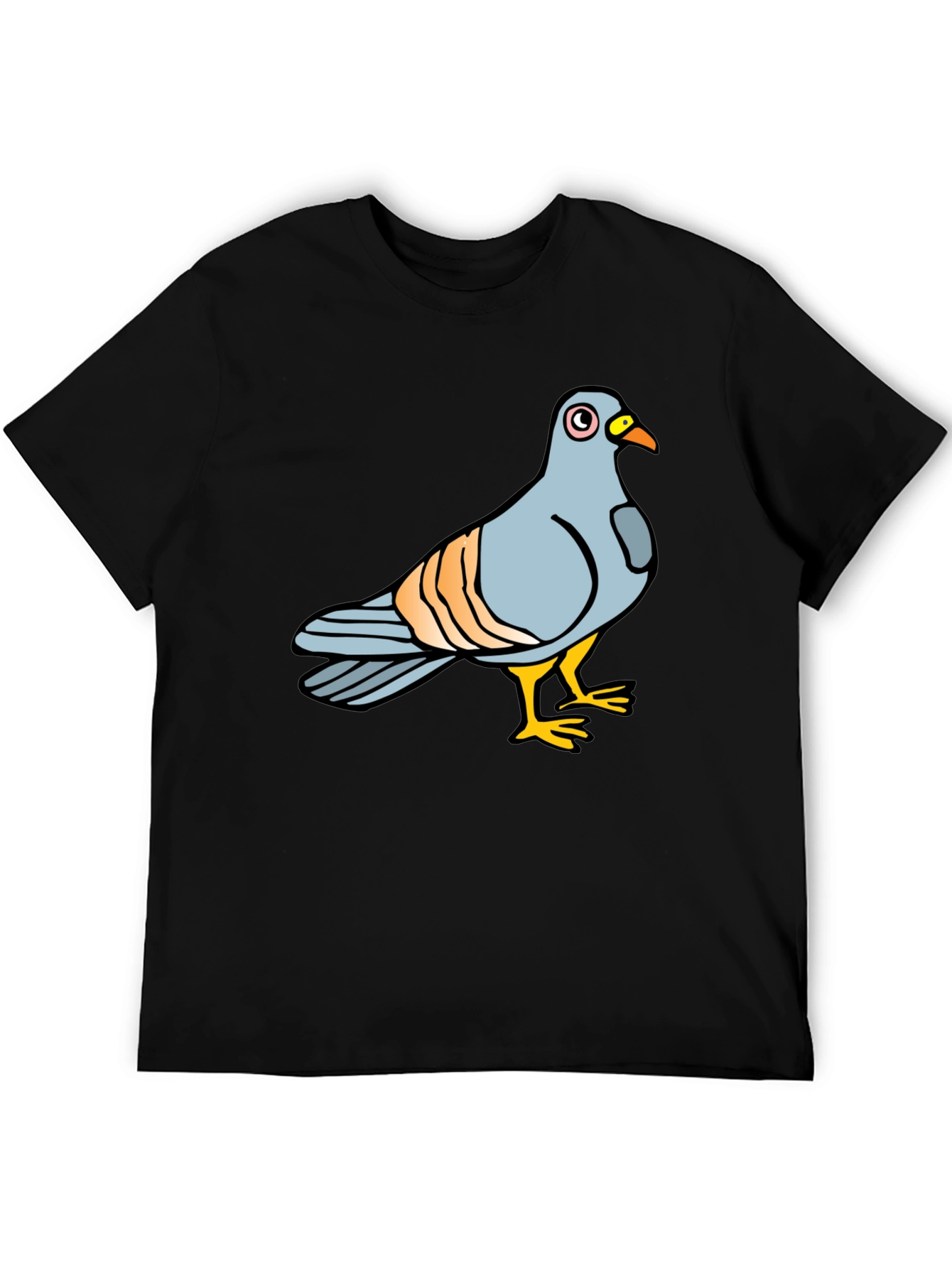 Pigeon Graphic Tee - Soft Cotton Black T-Shirt